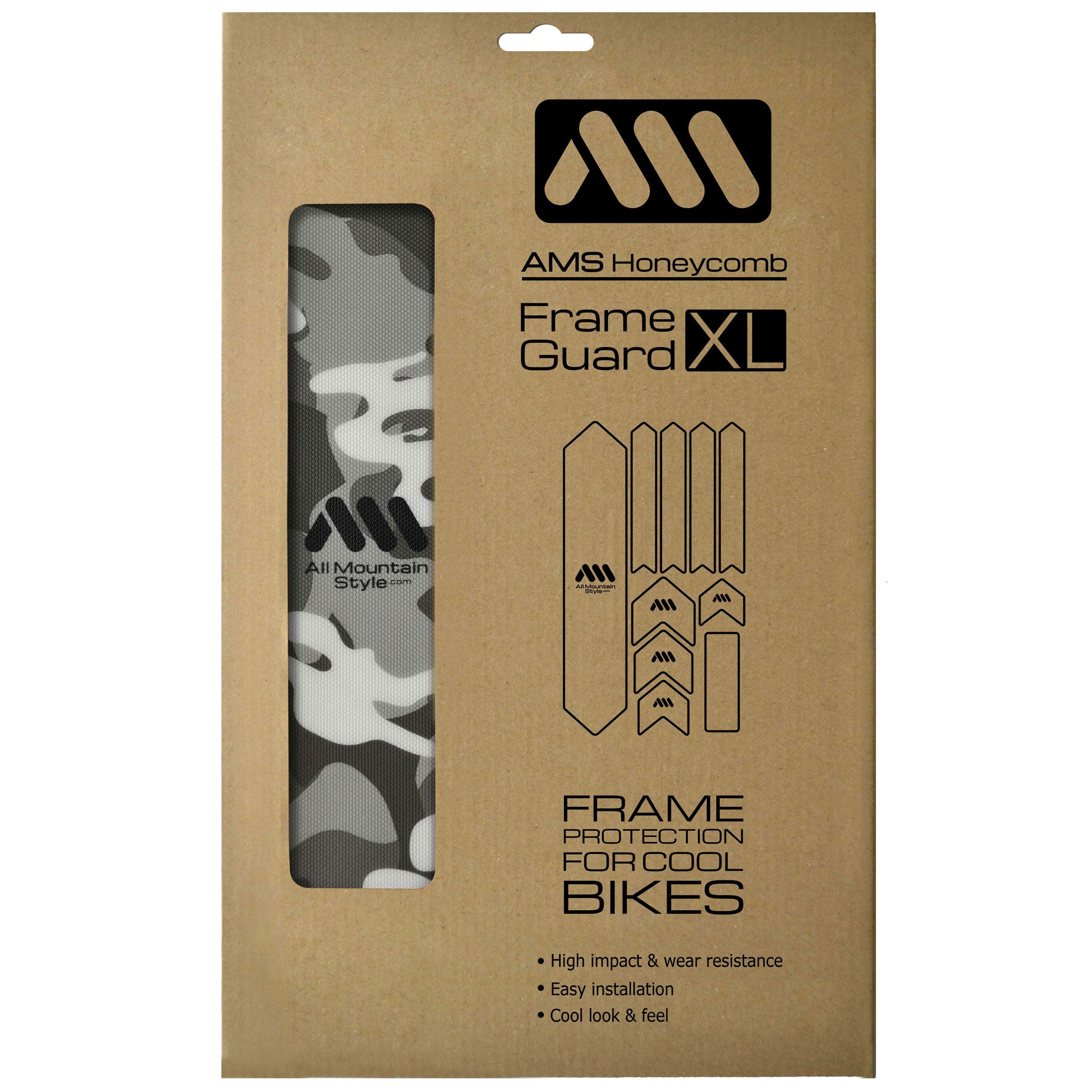 All Mountain Style Extra Honeycomb Frame Guard, Clear/Camo-0