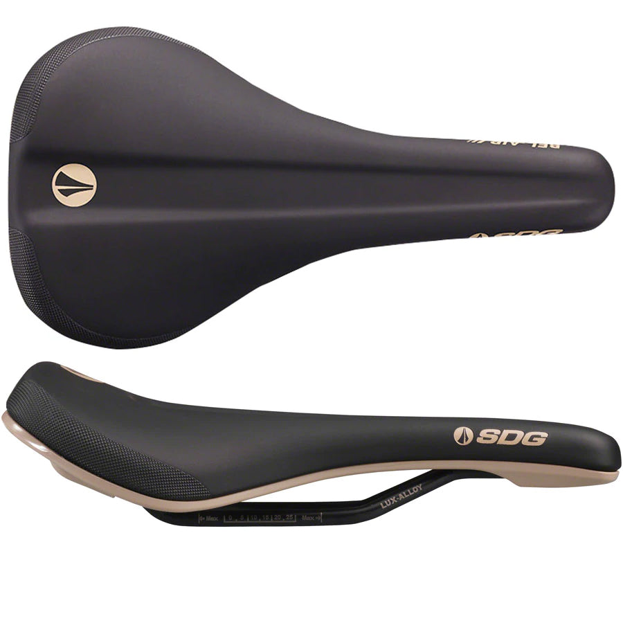 SDG Bel-Air V3 Max Saddle, Lux-Alloy Rails, Black/Tan-0