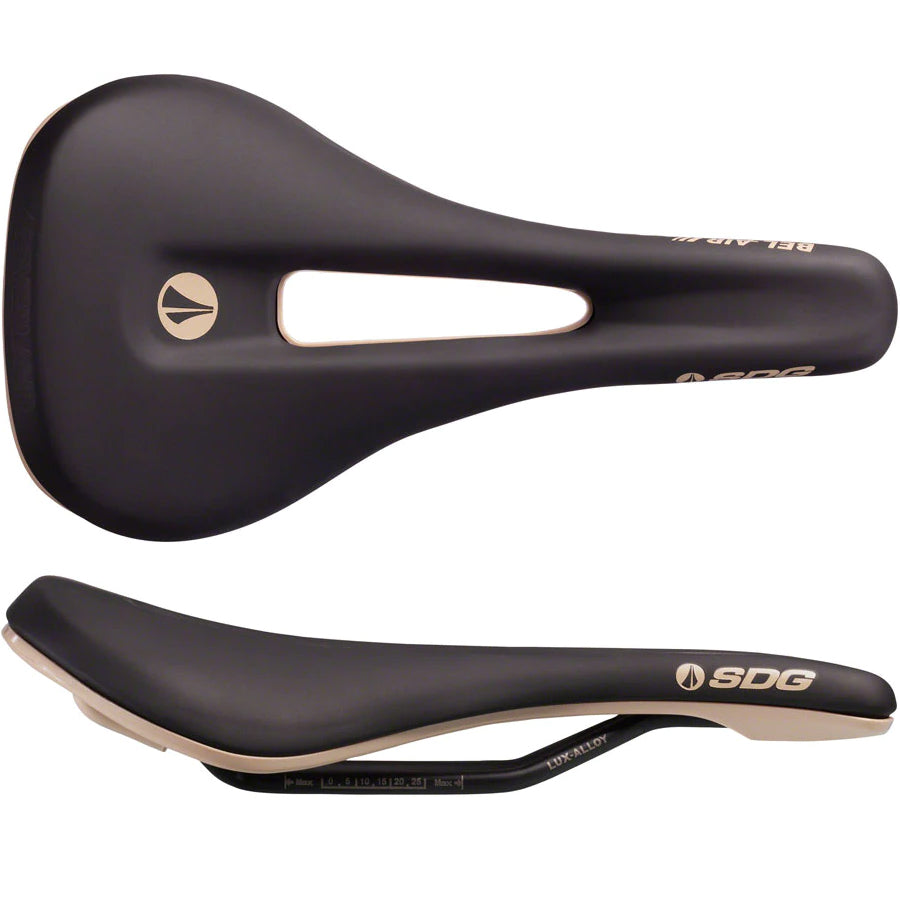 SDG Bel-Air V3 Overland Saddle, Lux-Alloy Rails, Black/Tan-0