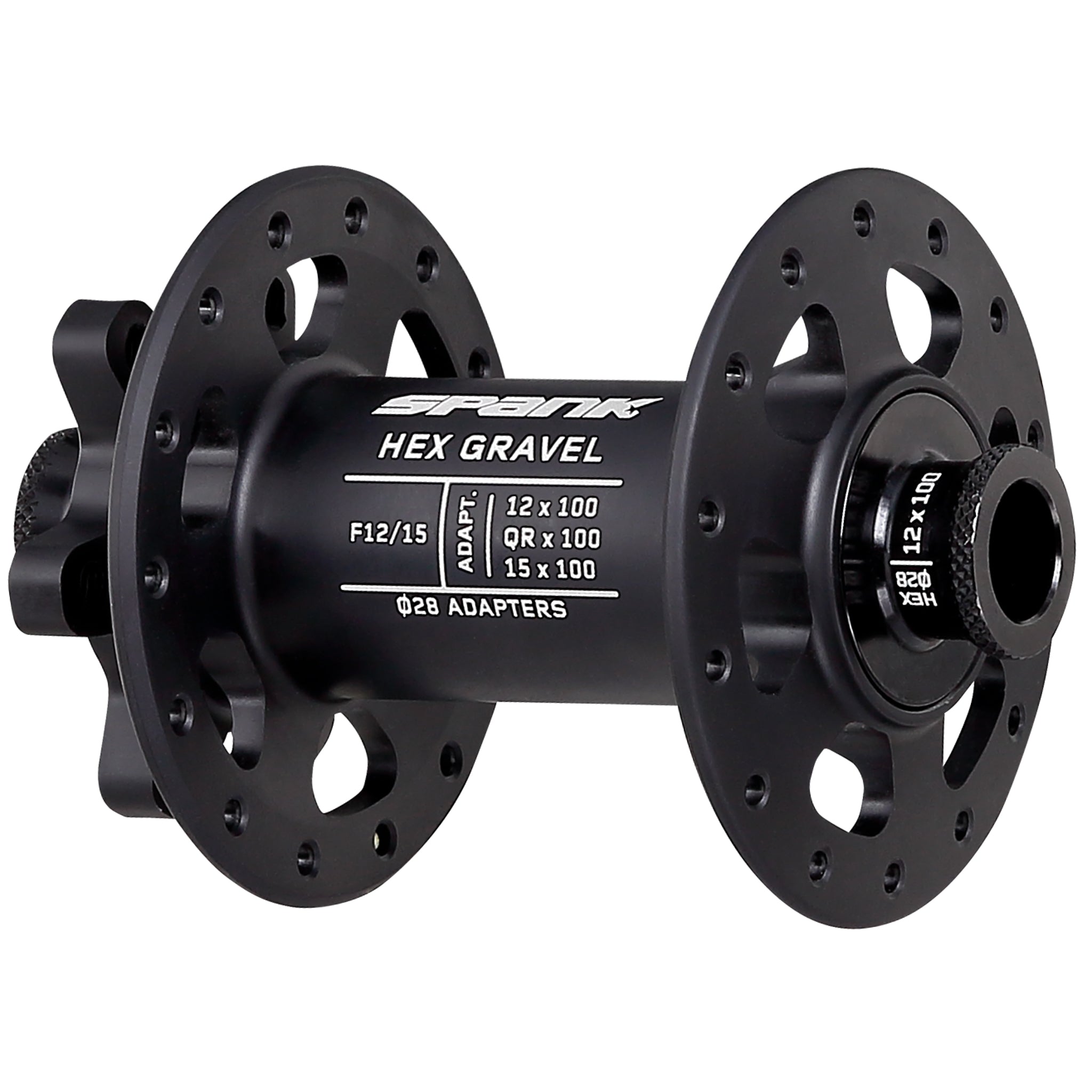 Spank HEX Gravel 6B Disc Front Hub, 28h, 12x100mm-0