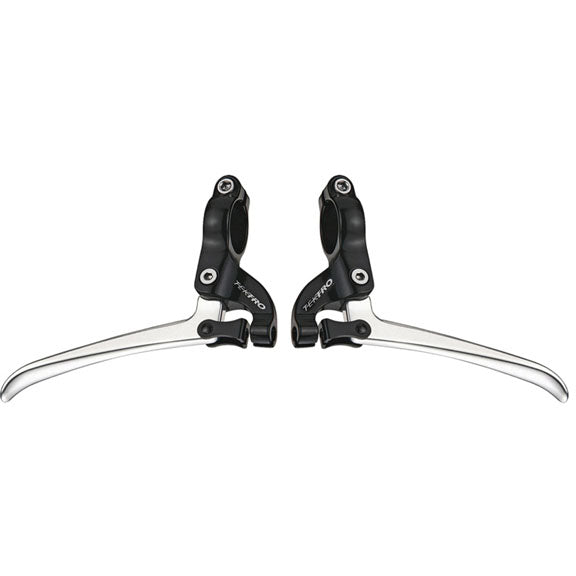 Tektro FL750 Road Flat Bar Levers, Black/Silver-0