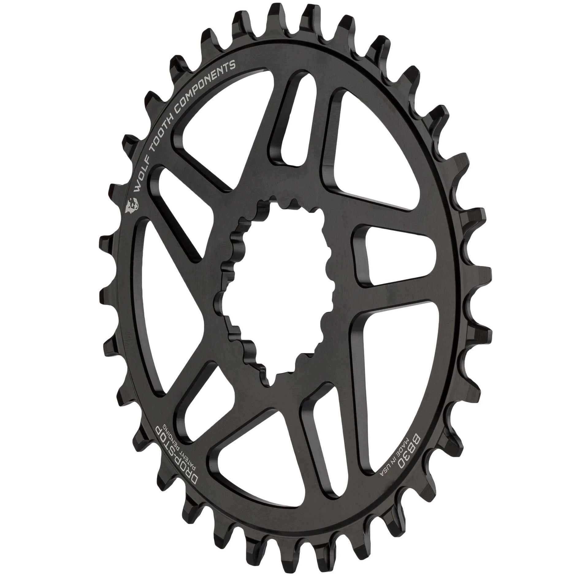 Wolf Tooth Components SRAM 3-Bolt DM Boost HG+ Chainring, 32T, Black-0