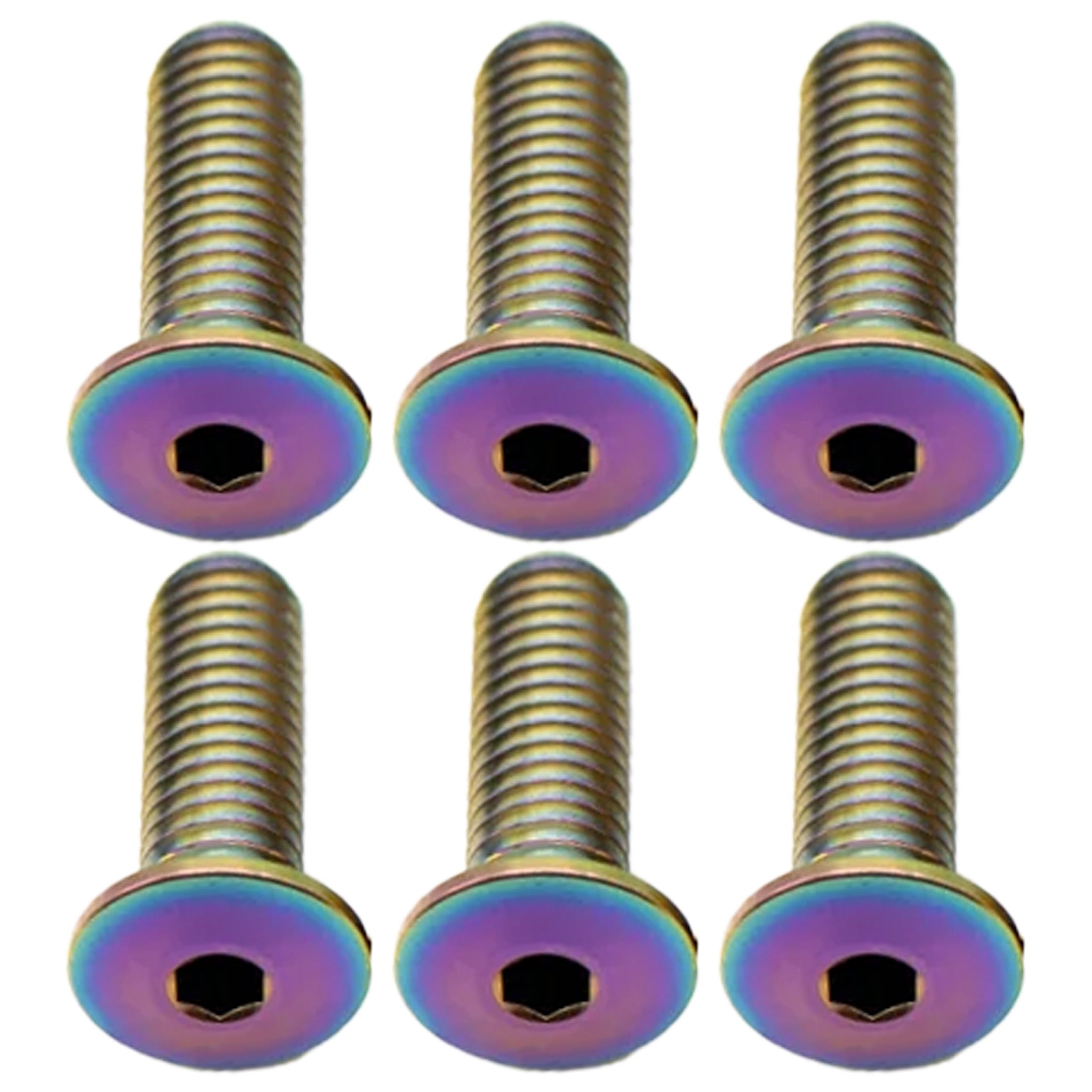 Better Bolts Titanium Water Bottle Cage Bolts,15mm,Rainbow, 6/Count-0