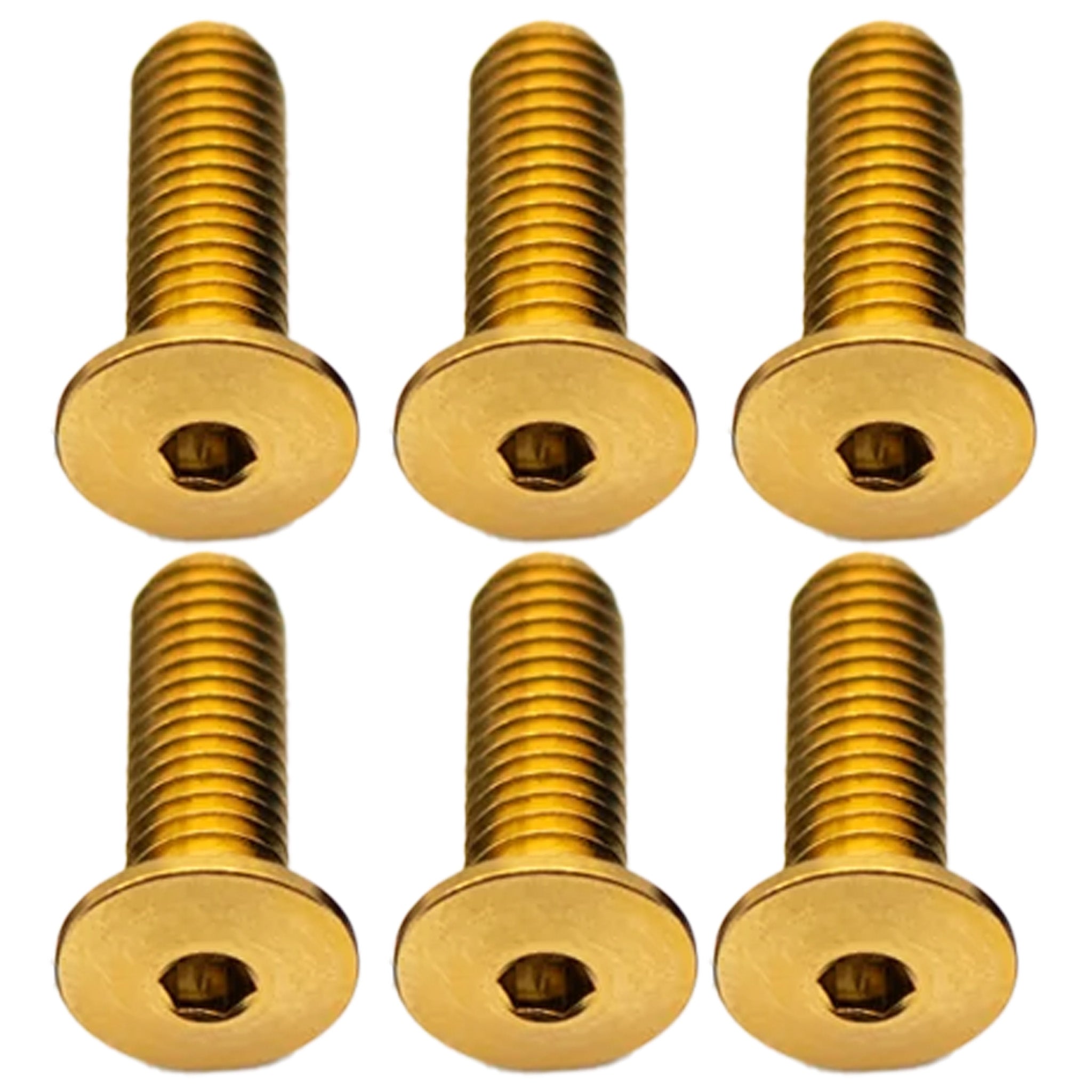 Better Bolts Titanium Water Bottle Cage Bolts, 15mm, Gold, 6/Count-0