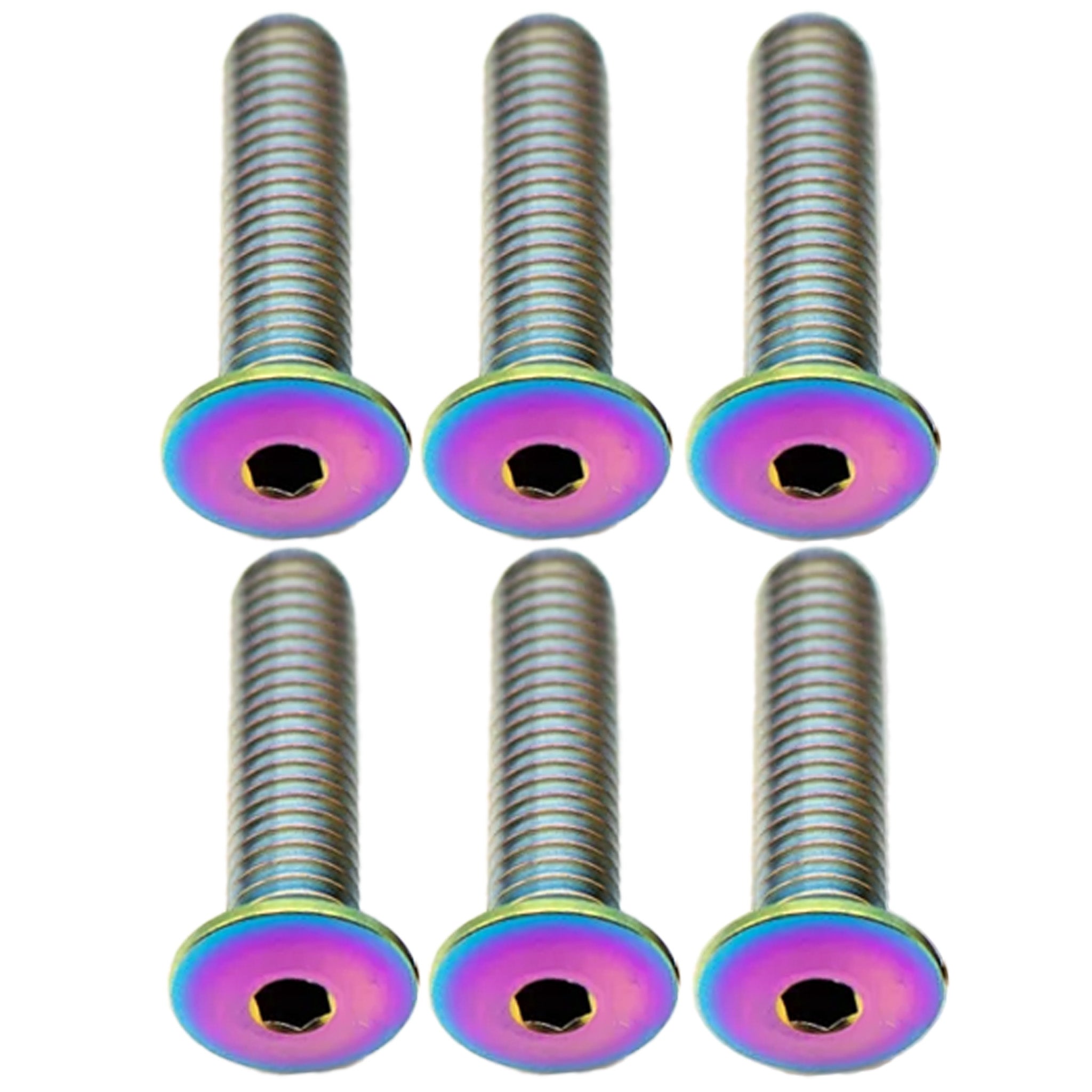 Better Bolts Titanium Water Bottle Cage Bolts,20mm,Rainbow, 6/Count-0