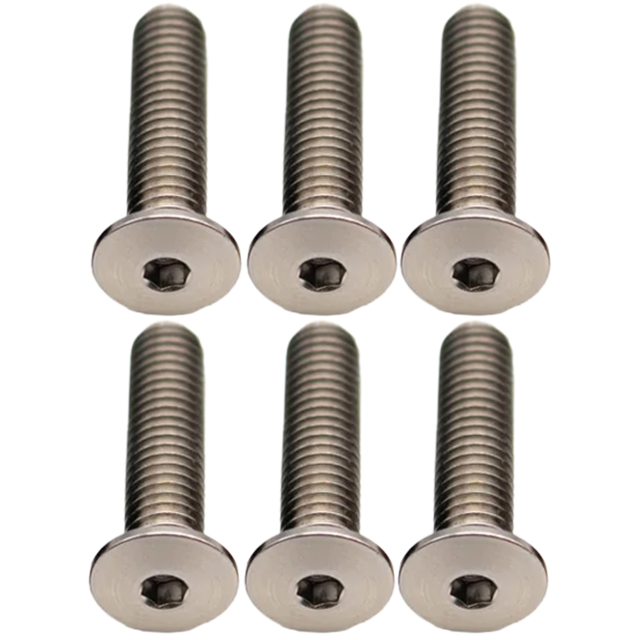 Better Bolts Titanium Water Bottle Cage Bolts,20mm, Silver, 6/Count-0