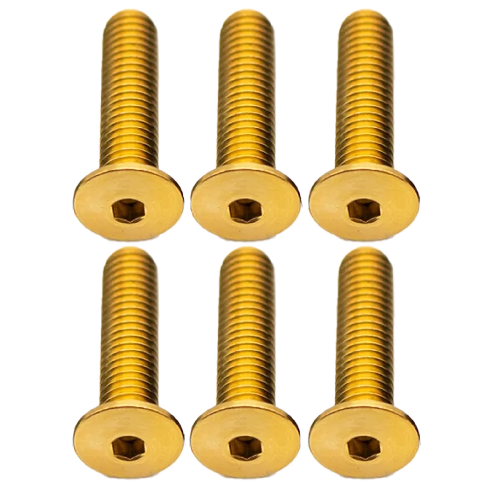 Better Bolts Titanium Water Bottle Cage Bolts,20mm, Gold, 6/Count-0