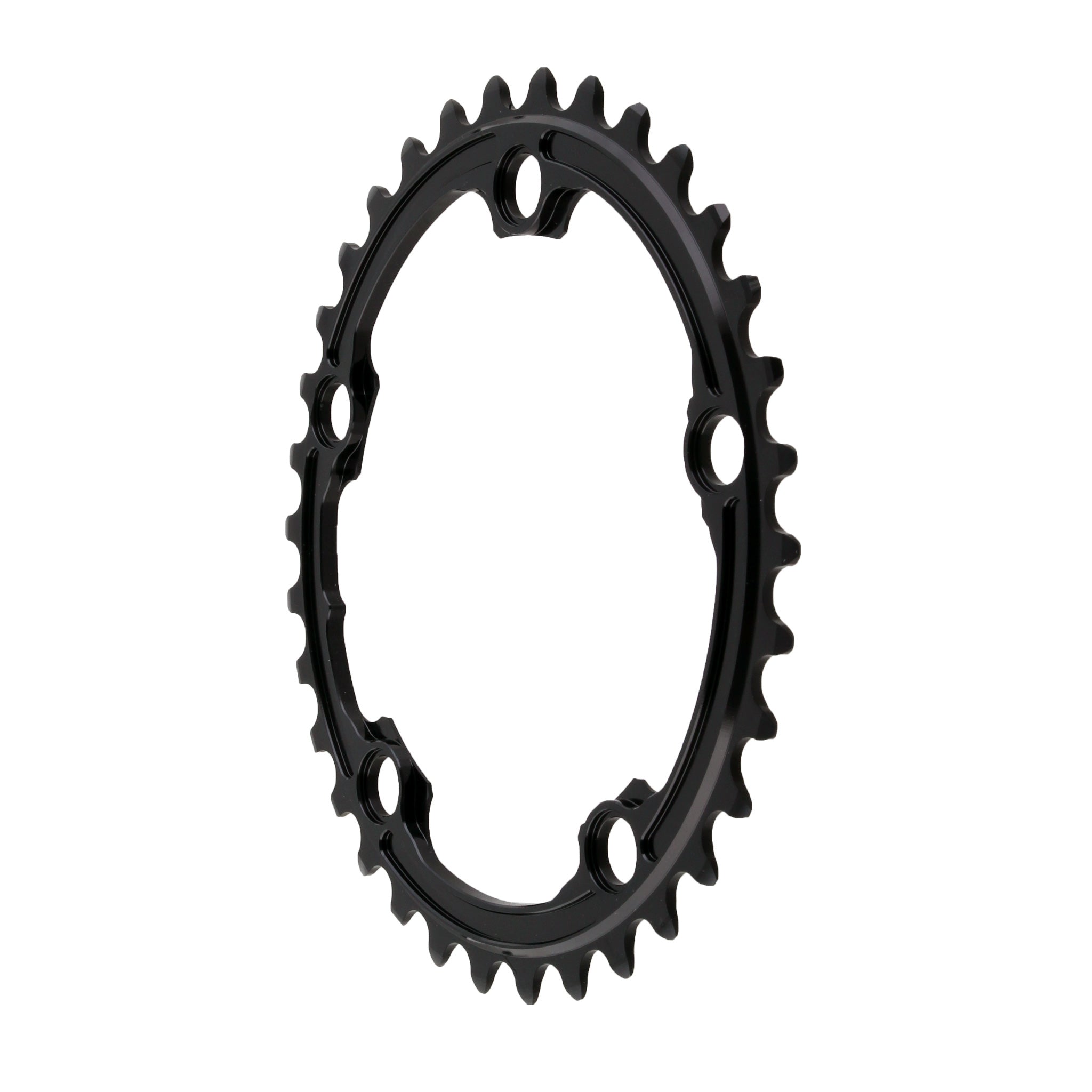 Absolute Black Premium Oval Road Chainring, 5x110BCD 36T - Black-0