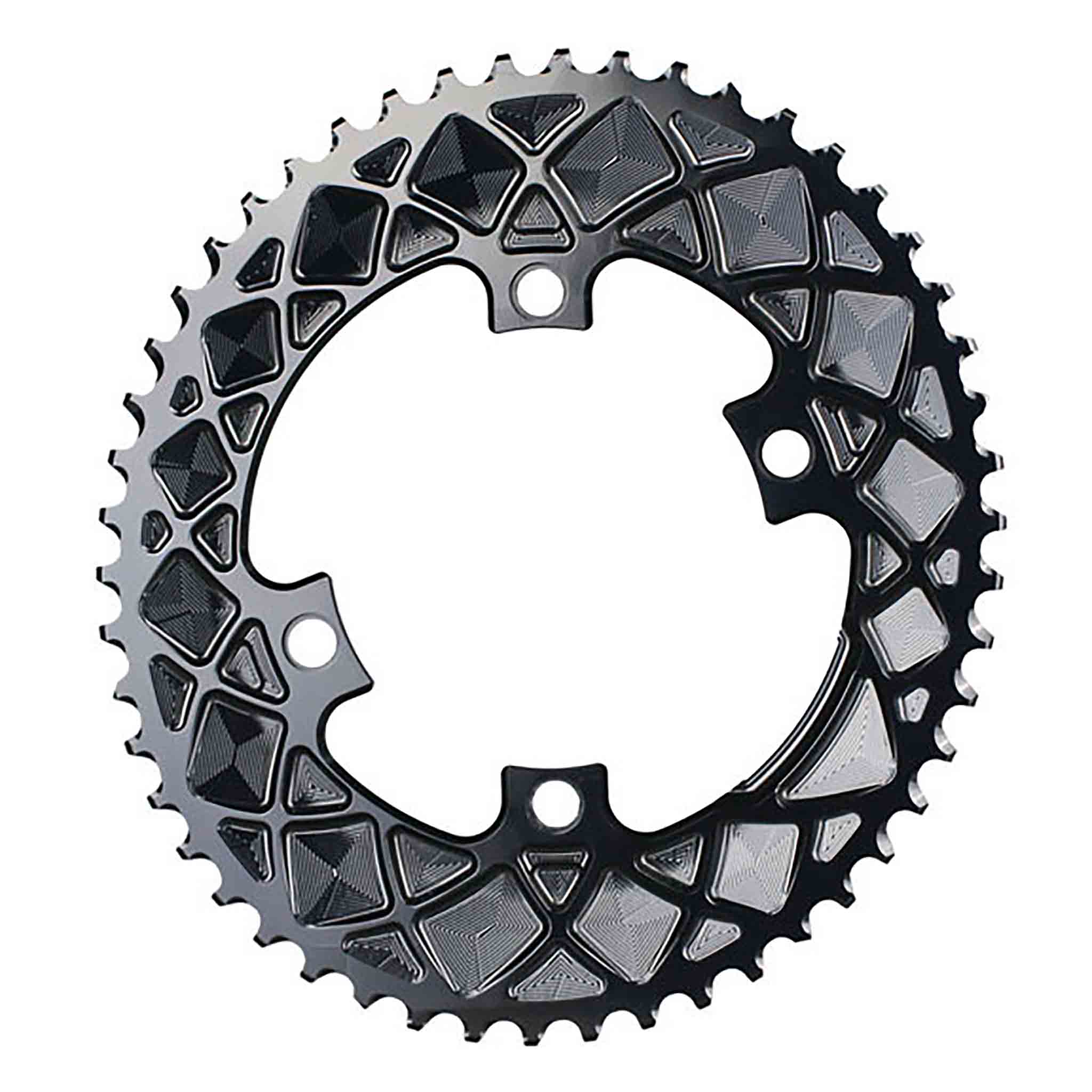 Absolute Black Premium Oval Road Chainring, 4x110BCD 50T - Black-0
