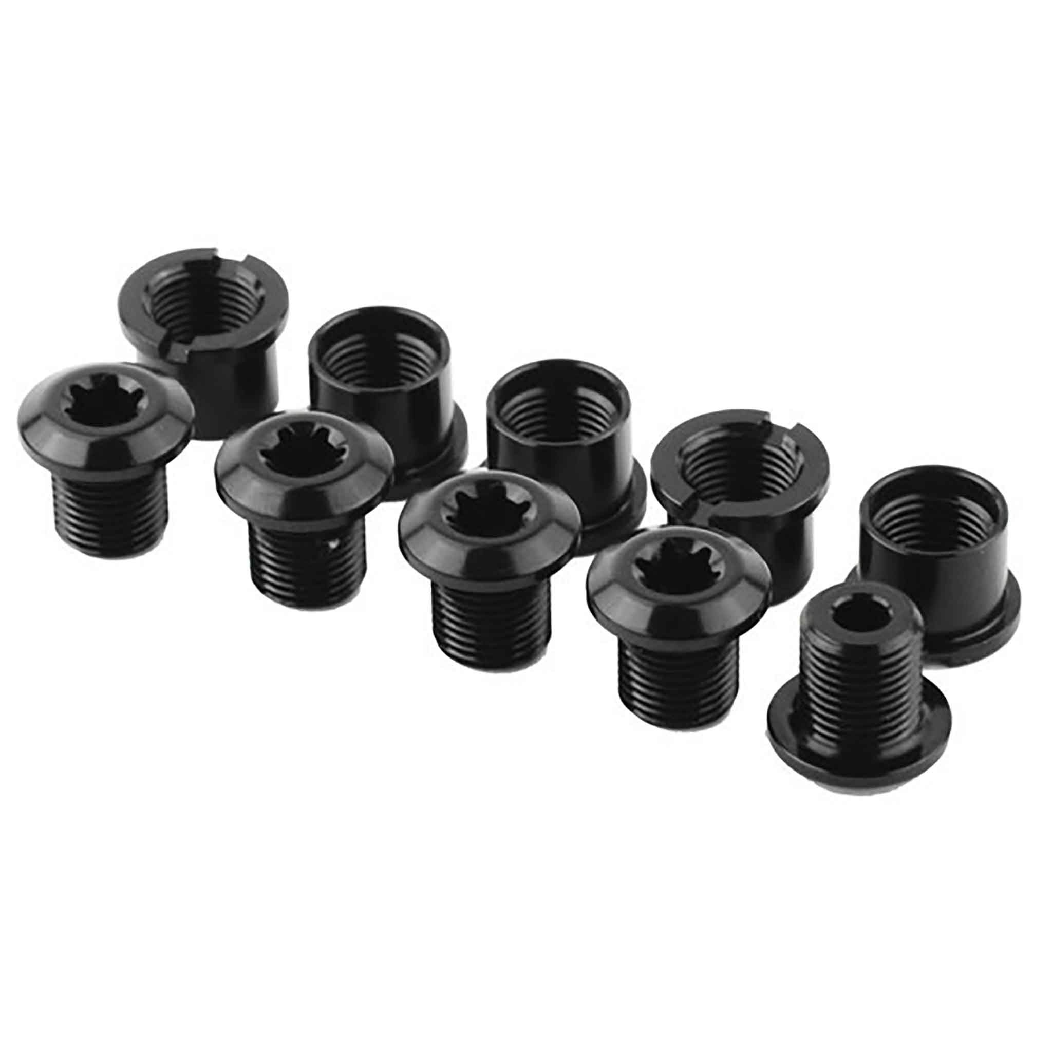 Absolute Black T-30 Chainring Bolt Set, Long Bolts and Nuts, 10pc-0