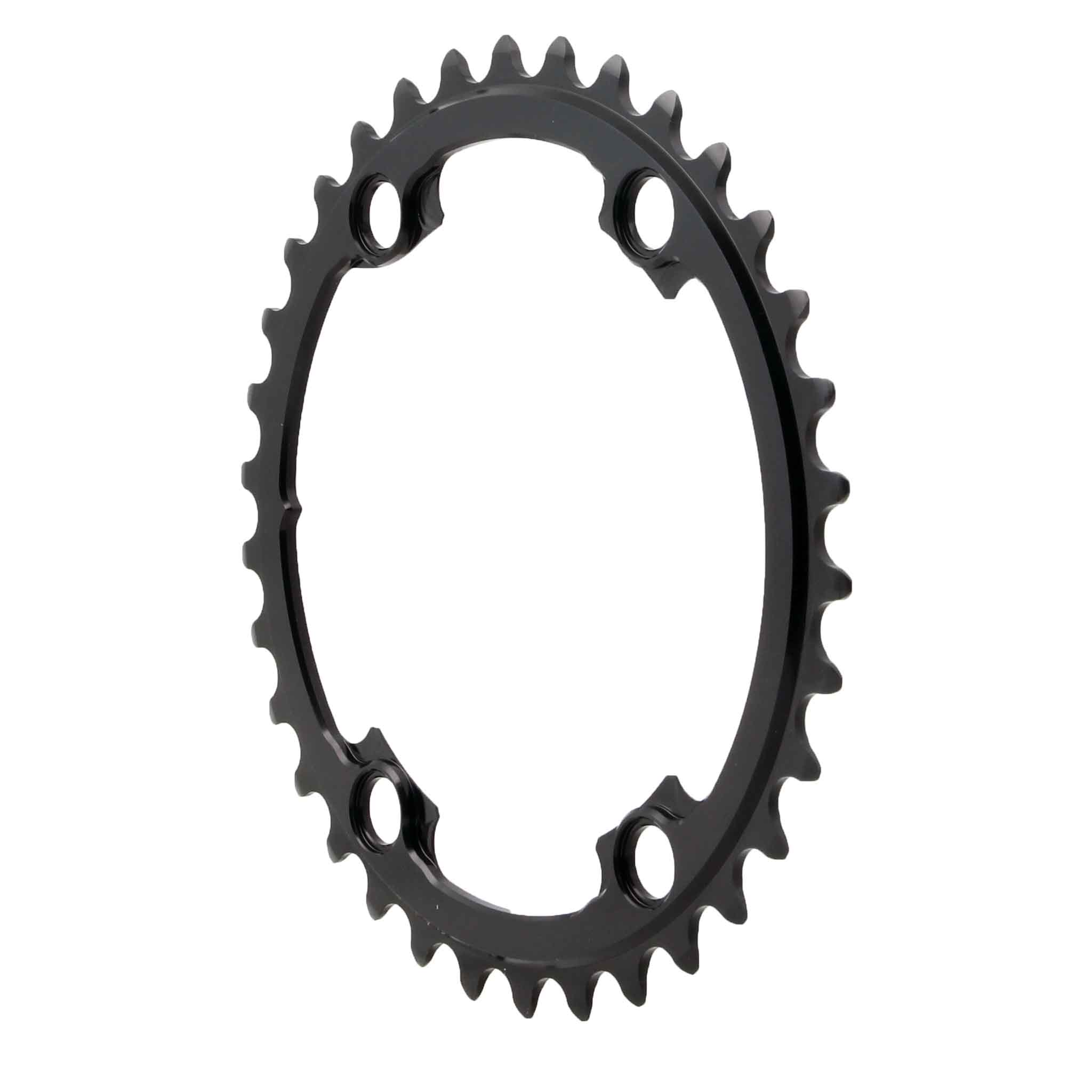 Absolute Black Round Chainring, 4x110BCD Shimano Asym 34T - Black-0