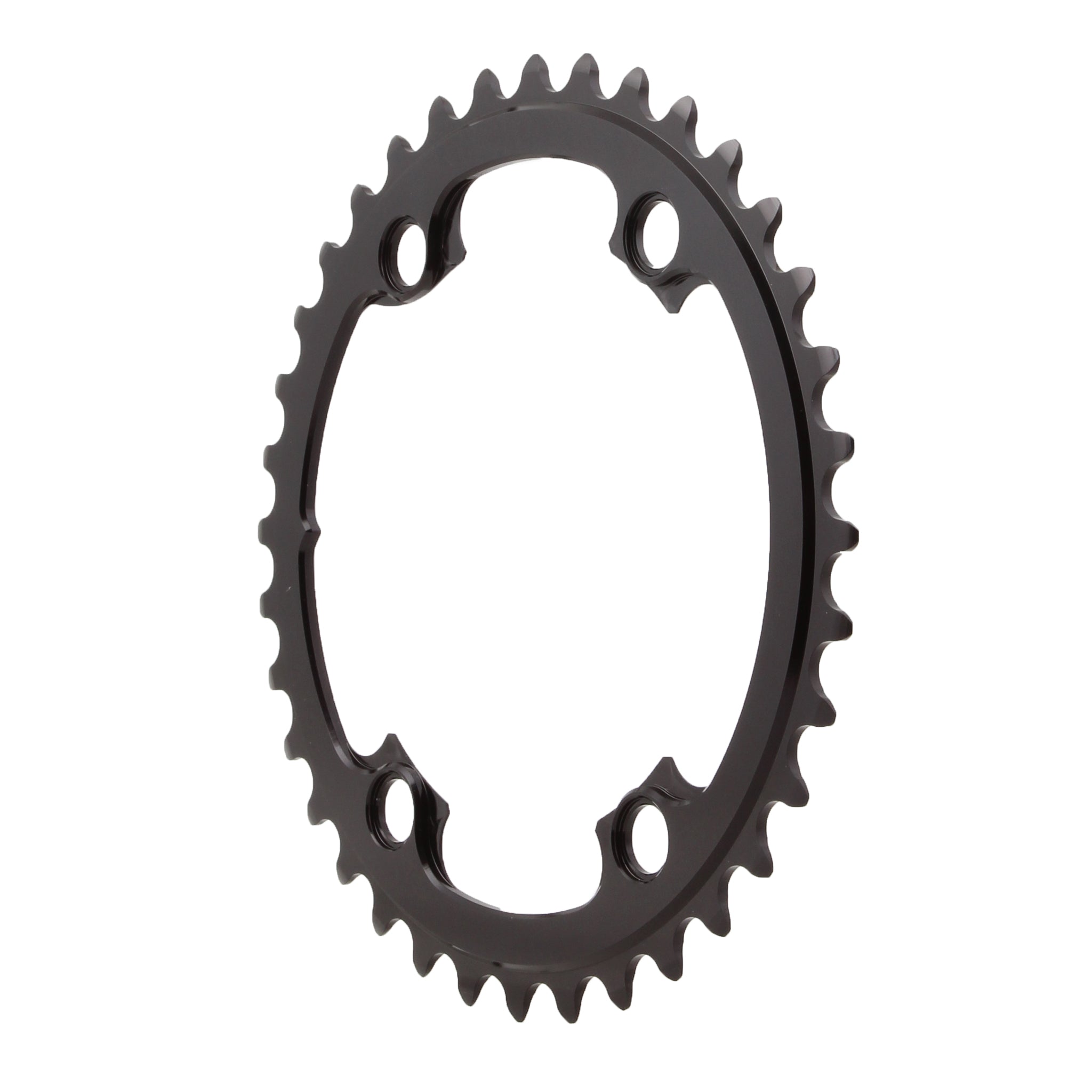 Absolute Black Round Chainring, 4x110BCD Shimano Asym 36T - Black-0