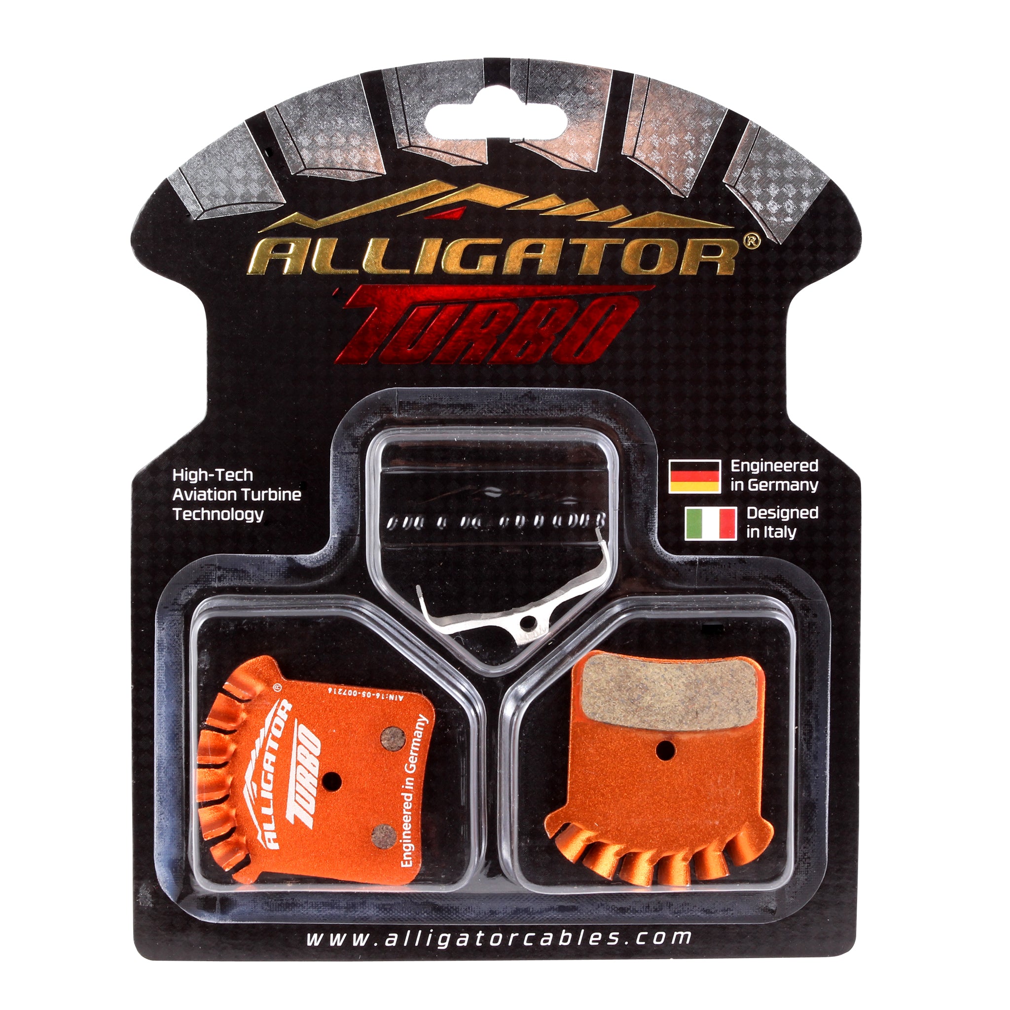 Alligator Turbo Shim (D-type 4-piston) Pads,TRP Quadiem, Organic-0