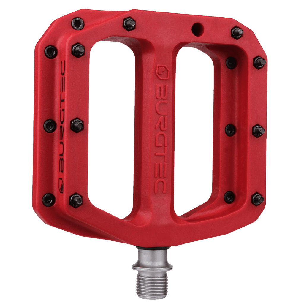 Burgtec MK4 Composite Flat Pedals, Race Red-0
