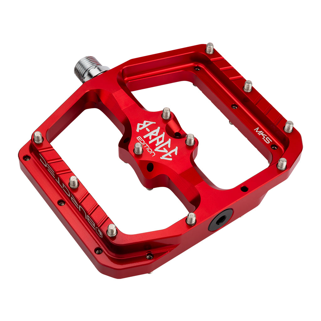 Burgtec Penthouse Flat MK5 B-Rage Edition Pedals, Race Red-0