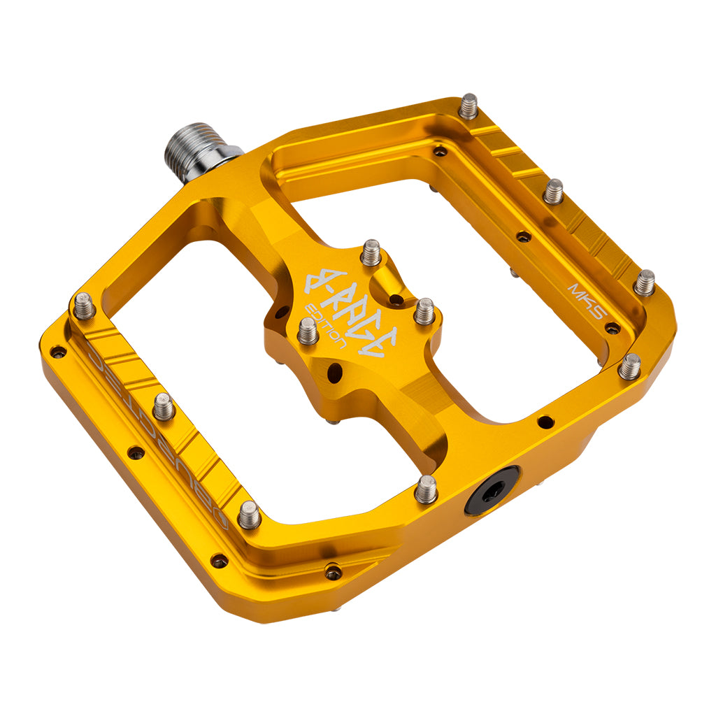 Burgtec Penthouse Flat MK5 B-Rage Edition Pedals, Gold-0