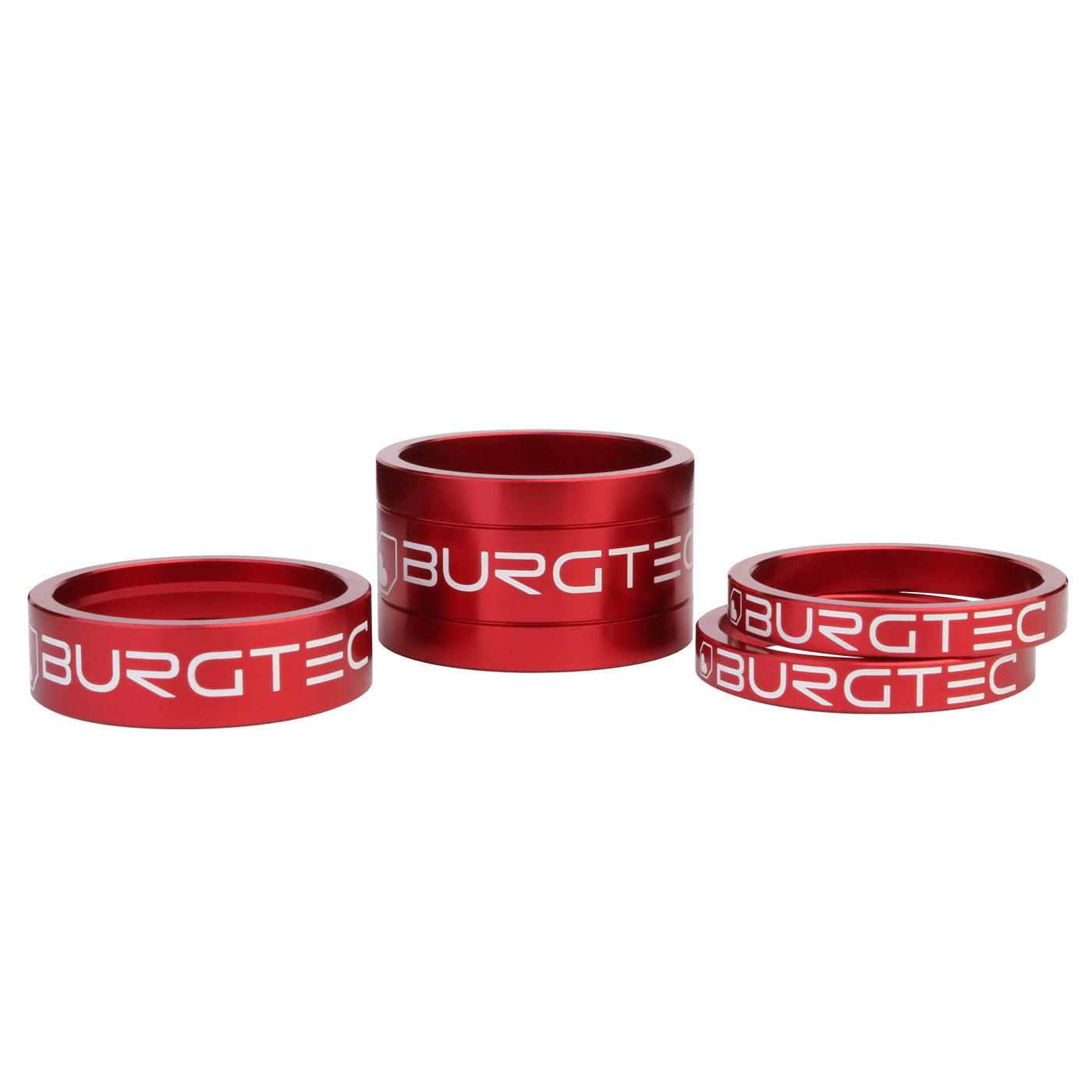 Burgtec Stem Spacer Kit, Race Red, 4/Count-0