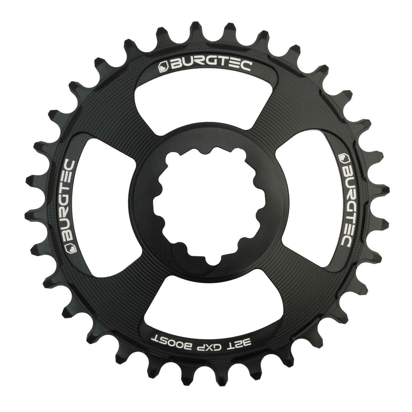 Burgtec GXP Boost 3mm Offset Thick Thin chainring, 34T, Black-0
