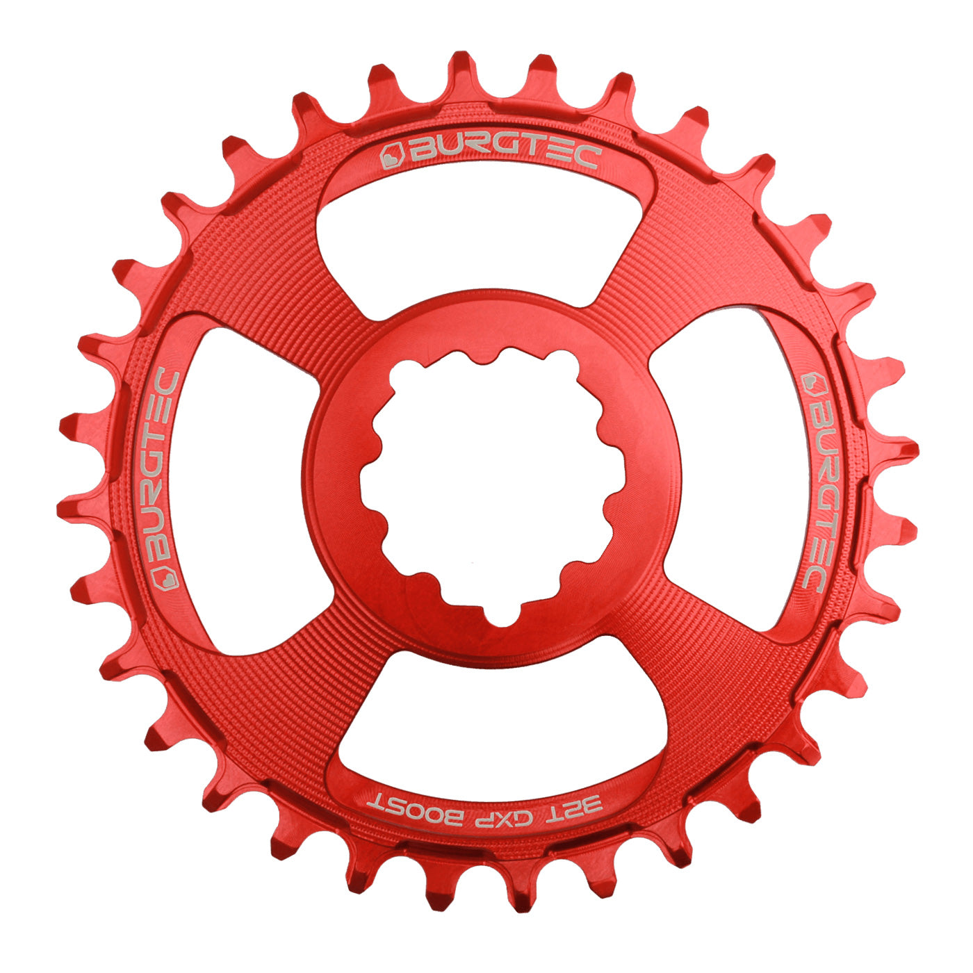 Burgtec GXP Boost 3mm Thick Thin Chainring, 32T, Race Red-0