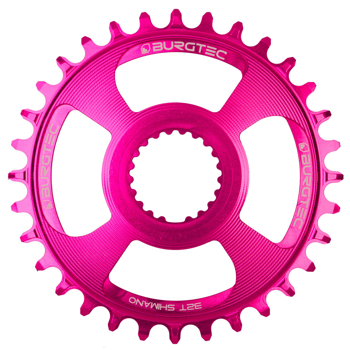 Burgtec Shimano Direct Mount Thick Thin Chainring, 28T, Pink-0