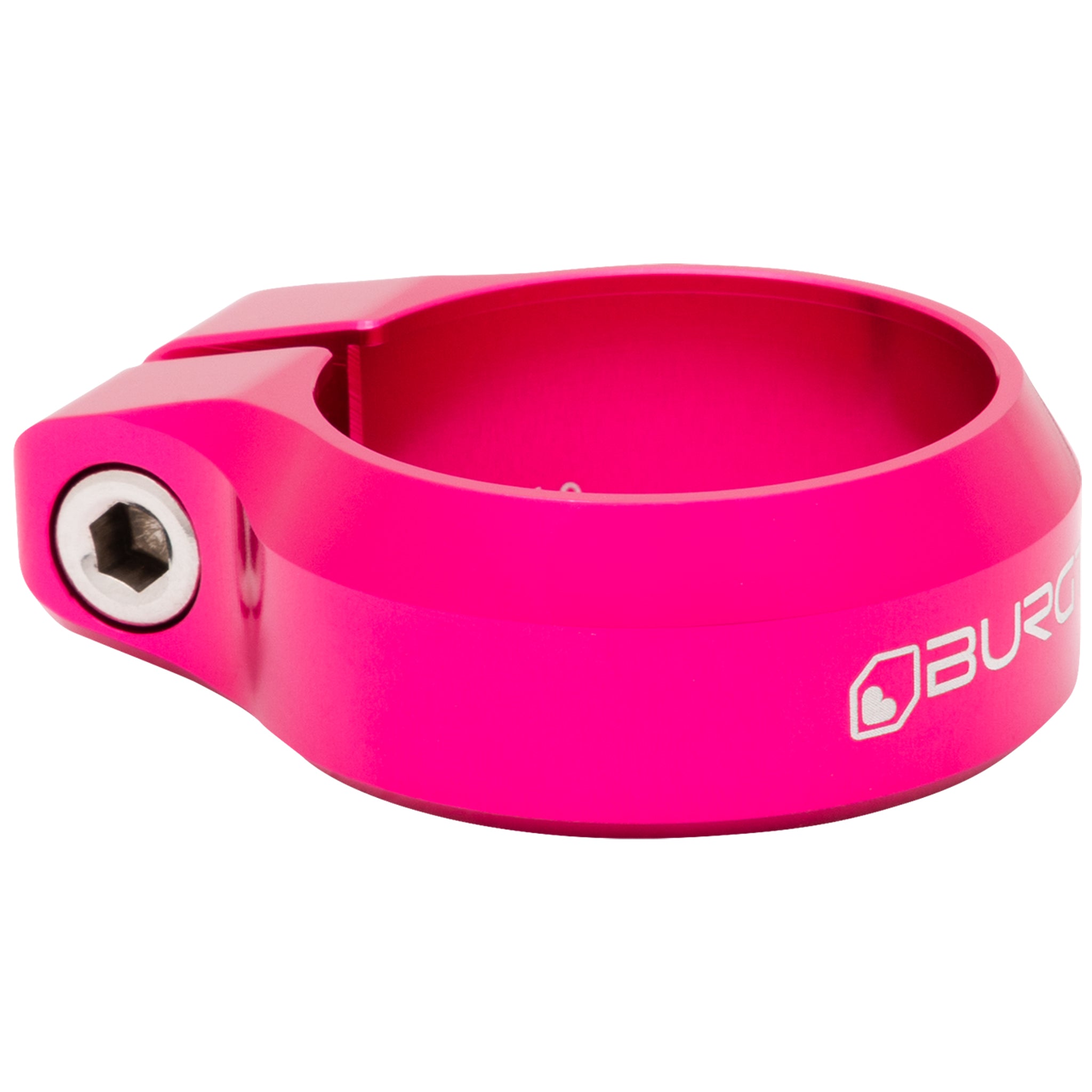 Burgtec Seat Clamp, 34.9mm, Toxic Barbie Pink-0