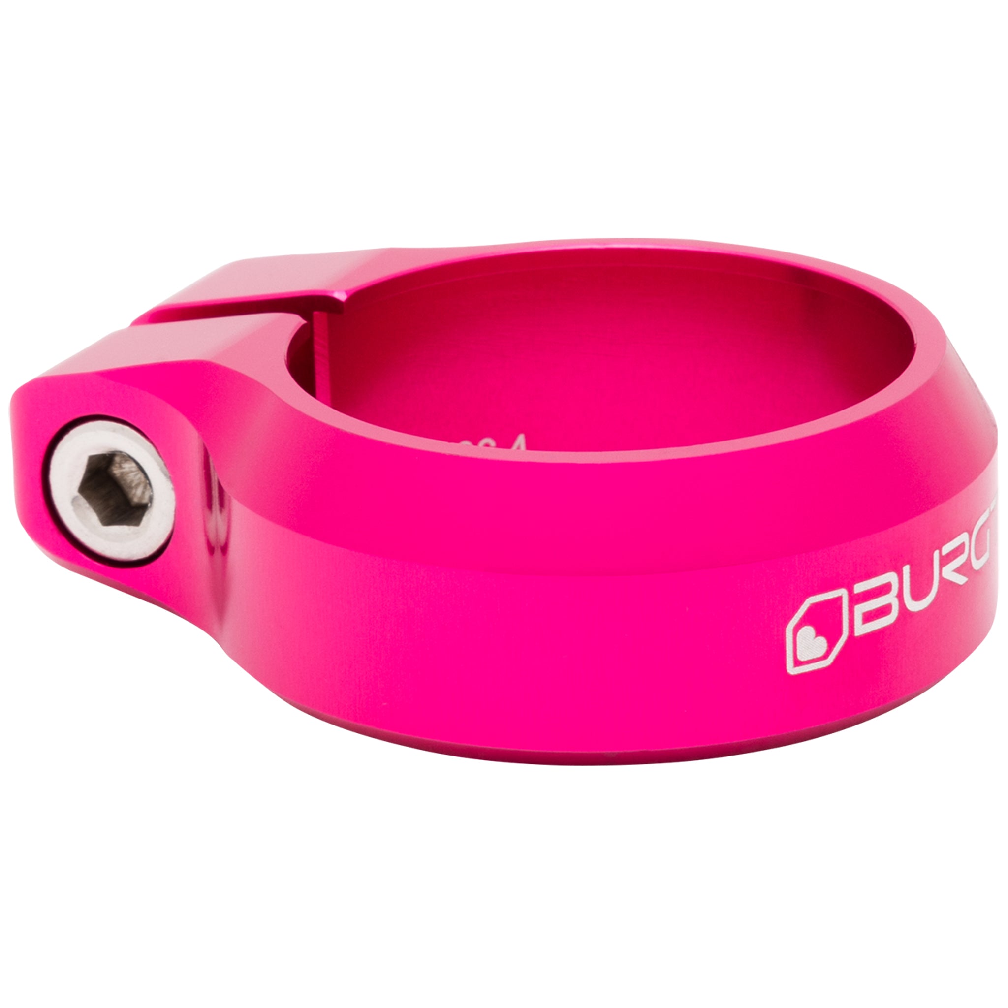 Burgtec Seat Clamp, 36.4mm, Toxic Barbie Pink-0
