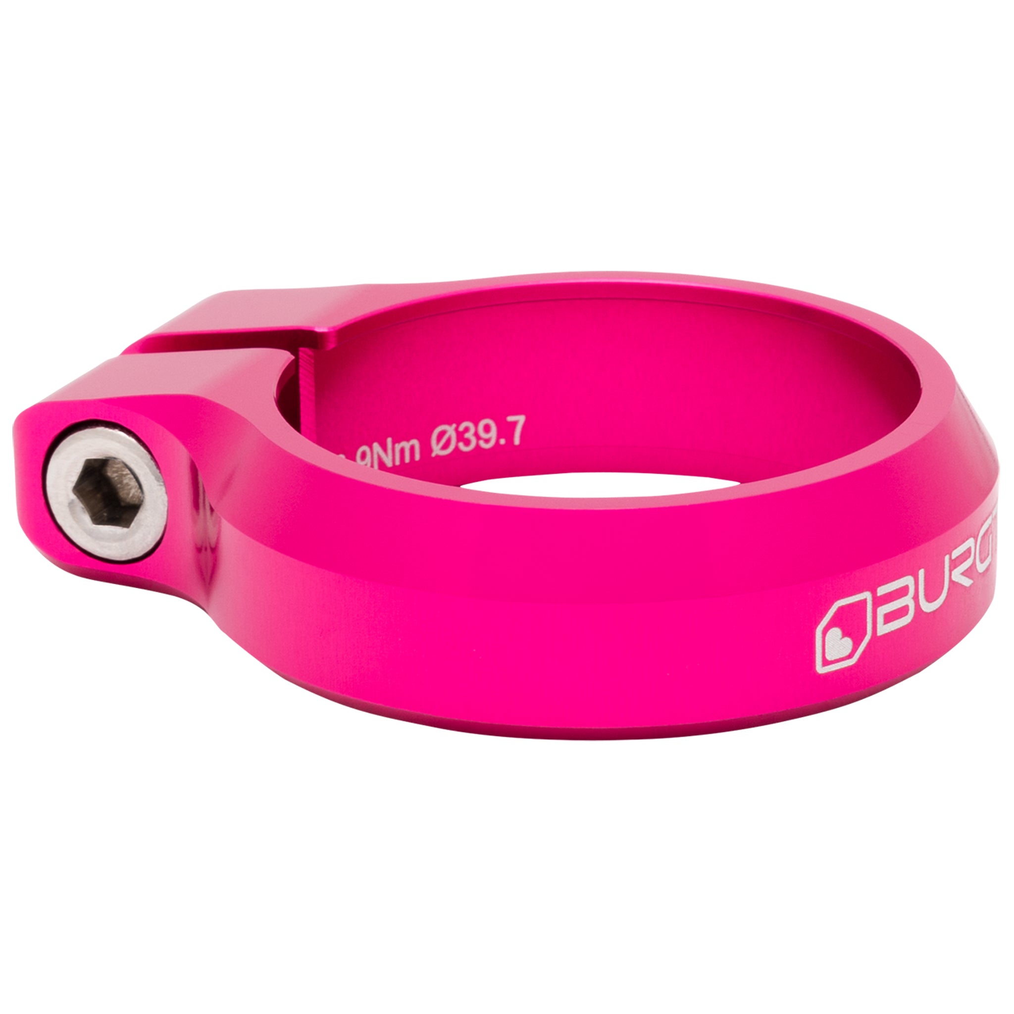 Burgtec Seat Clamp, 39.7mm, Toxic Barbie Pink-0