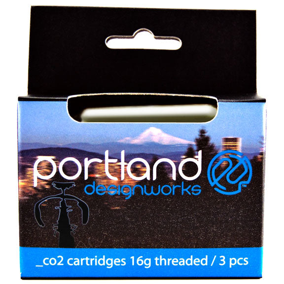 Portland Design Works CO2 Cartridge, 16g Threaded, 3/Count-0