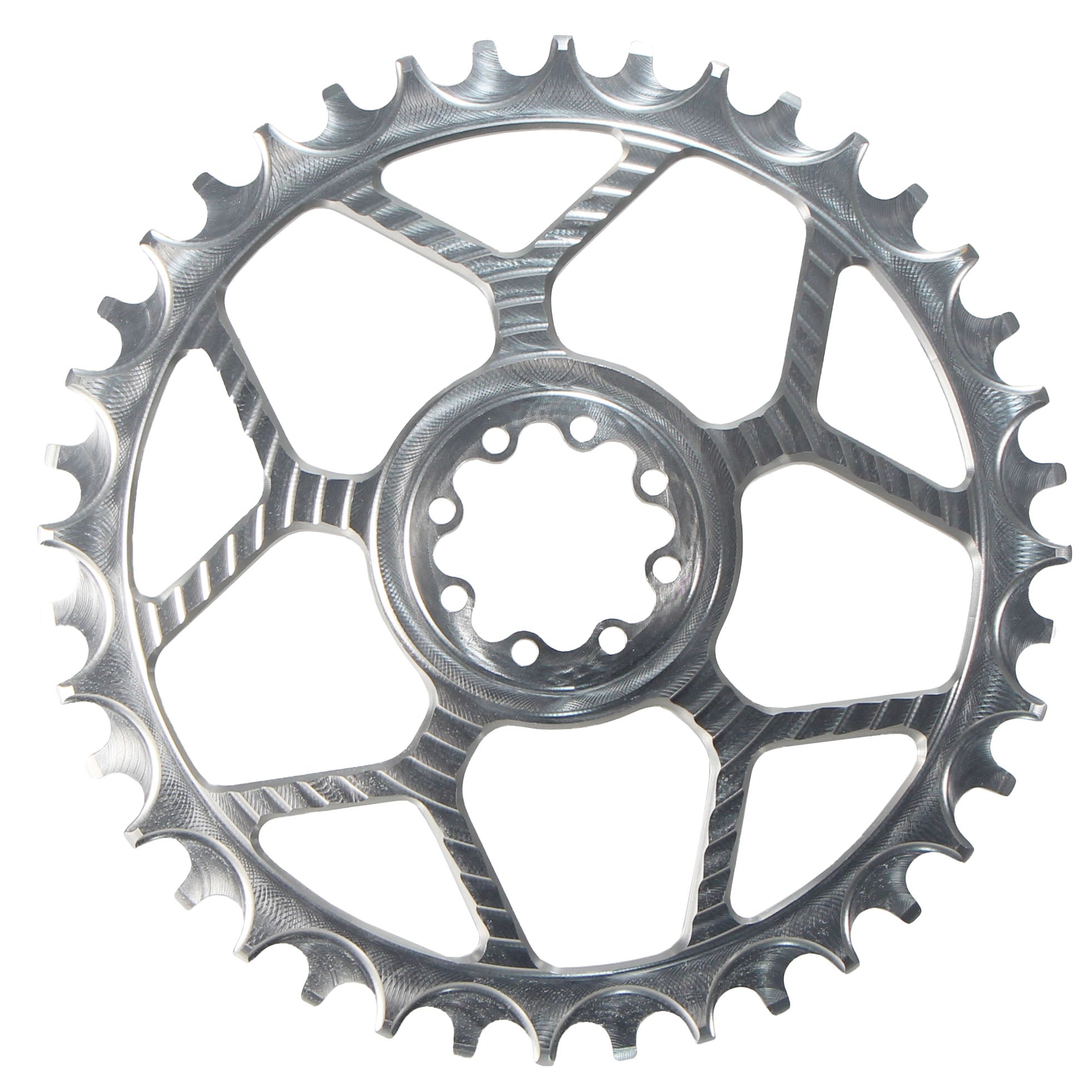 5Dev Aluminum Road Chainring, 8-Bolt Sram, 42T, Raw-0