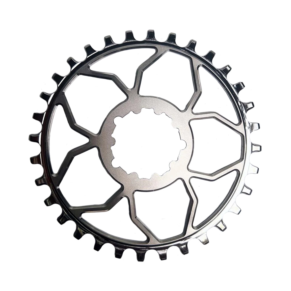 5Dev Titanium 3-Bolt Chainring, 3mm Offset, 30T, Raw/Silver-0