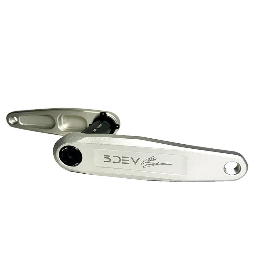 5Dev DH/Freeride Cranks, 155mm / DUB Spindle, Clear/Silver-0