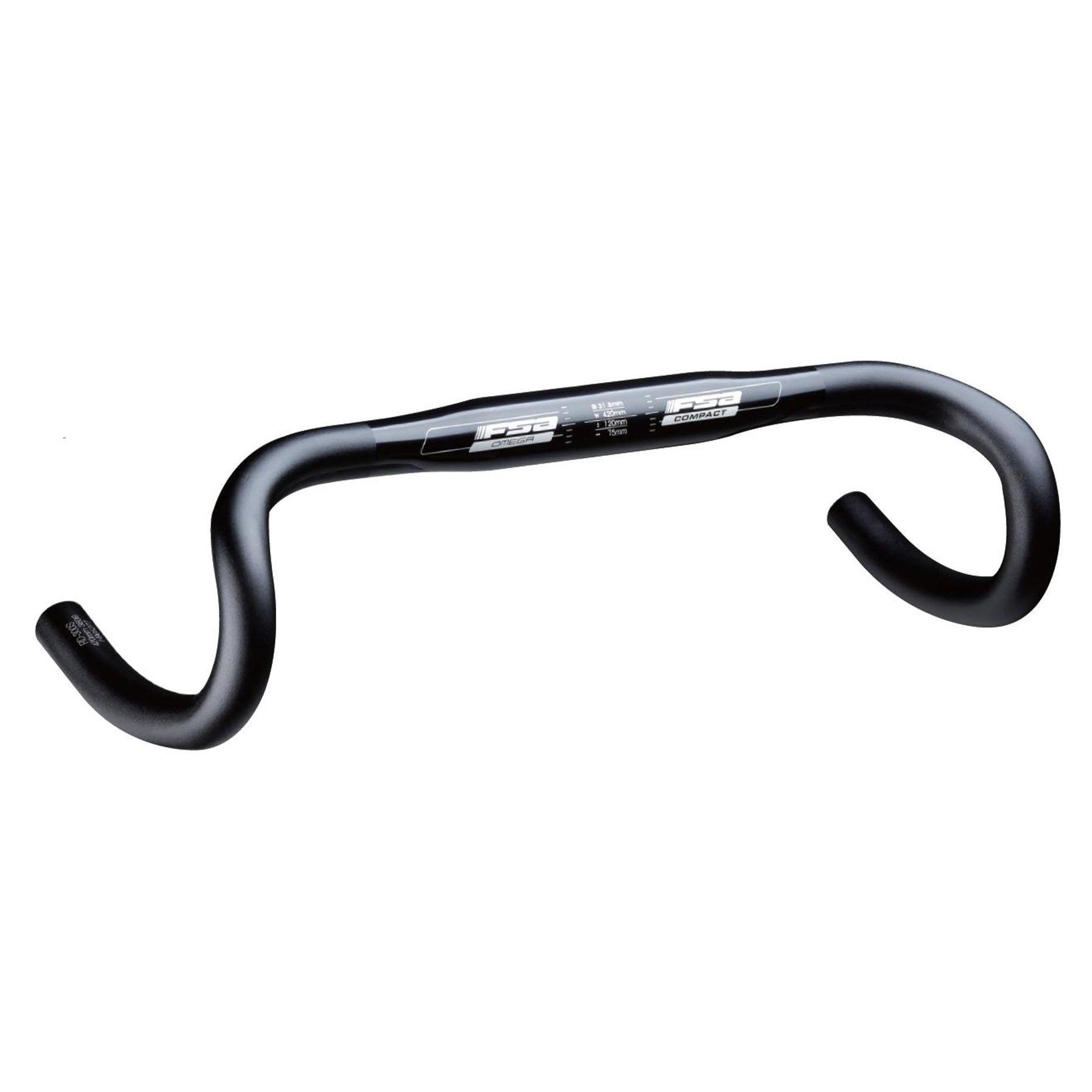 FSA Omega Compact Bar, (31.8) 40cm, Black-0