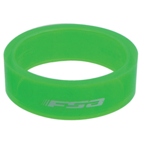 FSA PolyCarb Headset Spacer, 1-1/8"x10mm, Green 10/Count-0