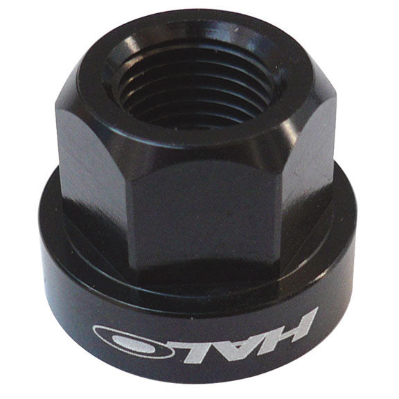 Halo Alloy Axle Nuts, 10mm, Black, Pair-0