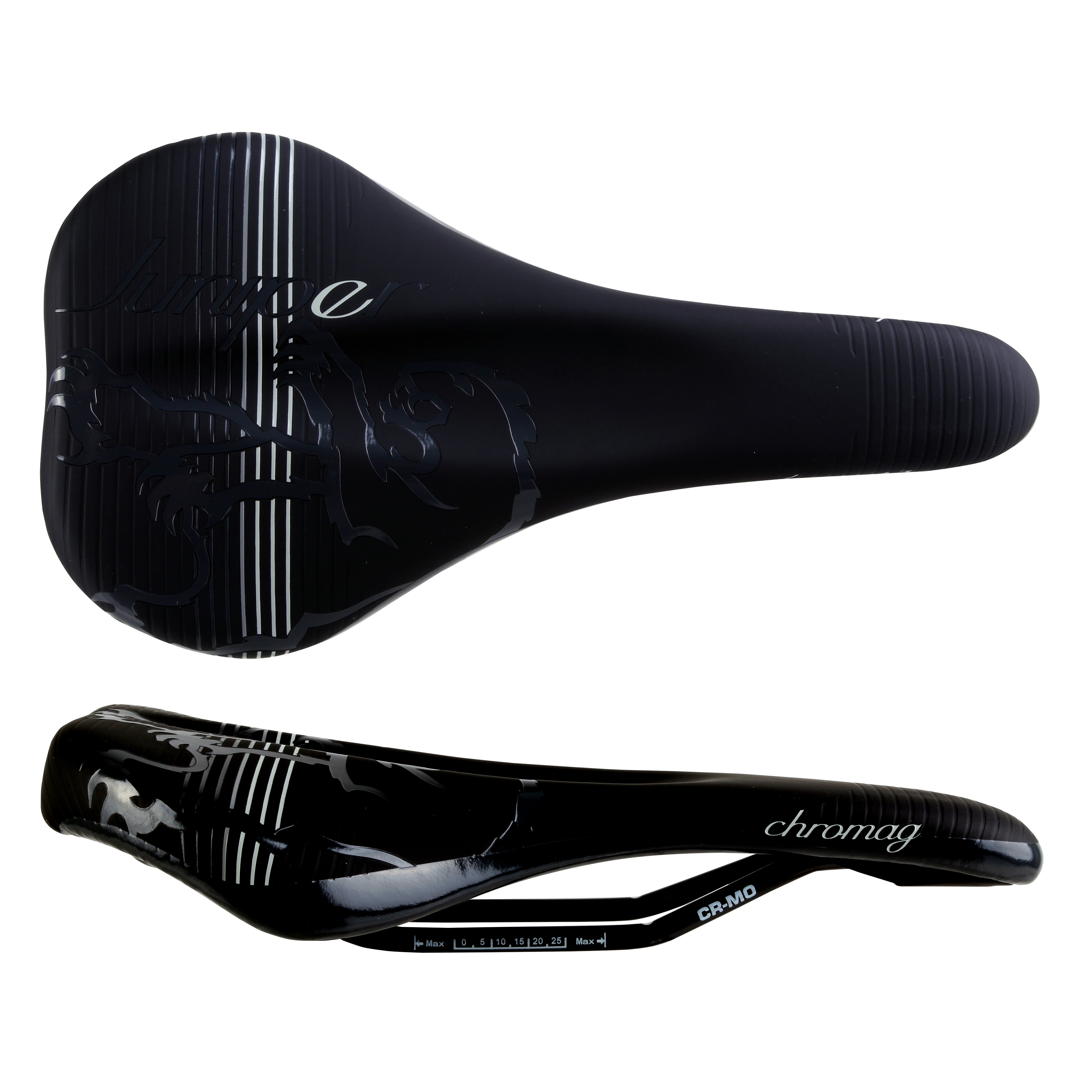 Chromag Juniper Saddle, CrMo Rails - Black-0
