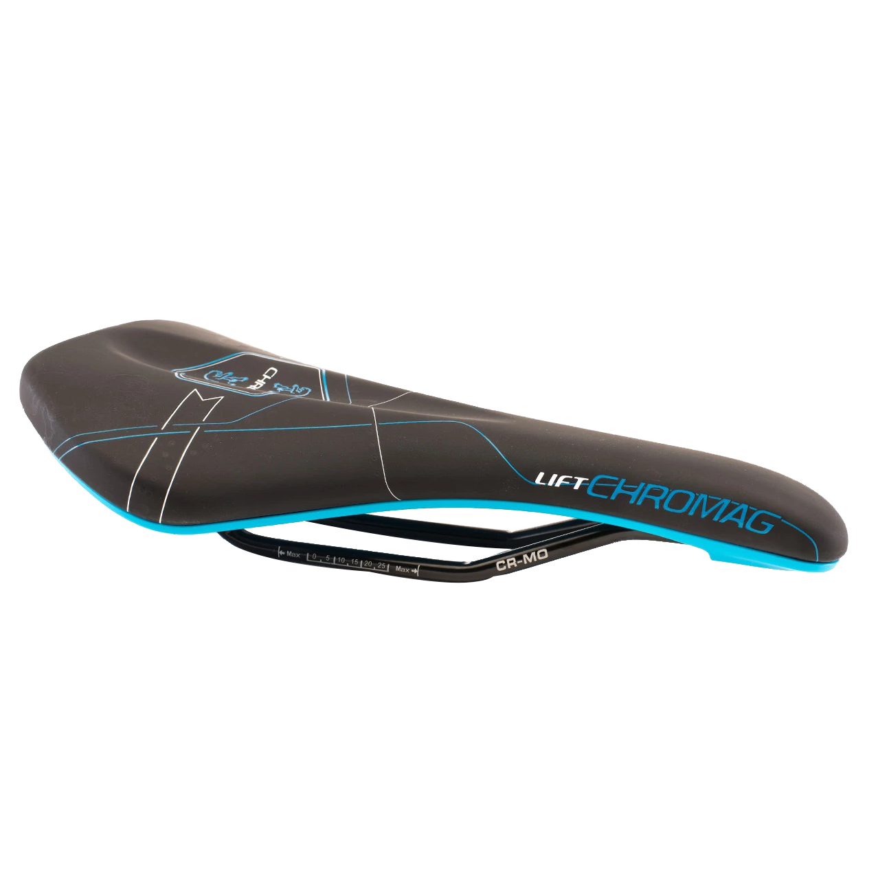 Chromag Lift Saddle, Synth Top, CrMo Rails - Black/Blue-0