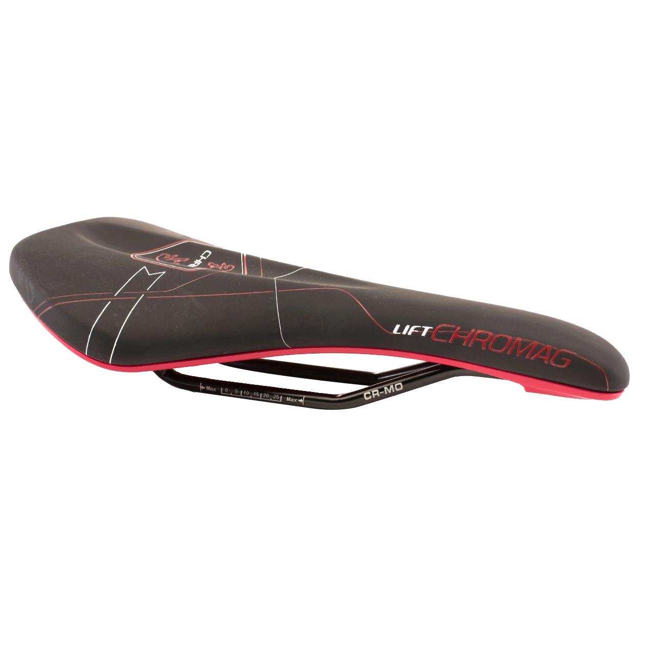 Chromag Lift Saddle, Synth Top, CrMo Rails - Black/Red-0