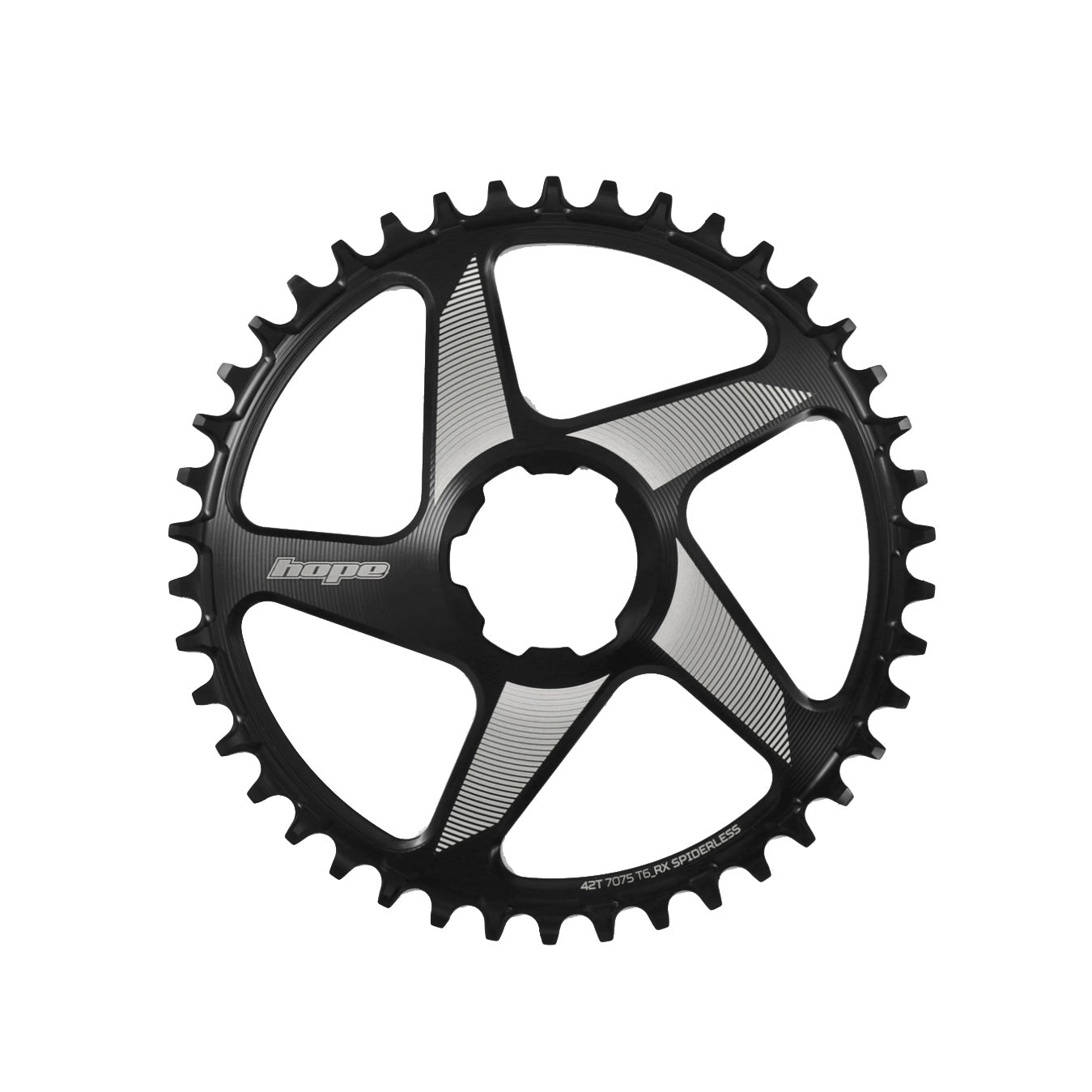 Hope RX Spiderless Chainring, 42T, Black-0