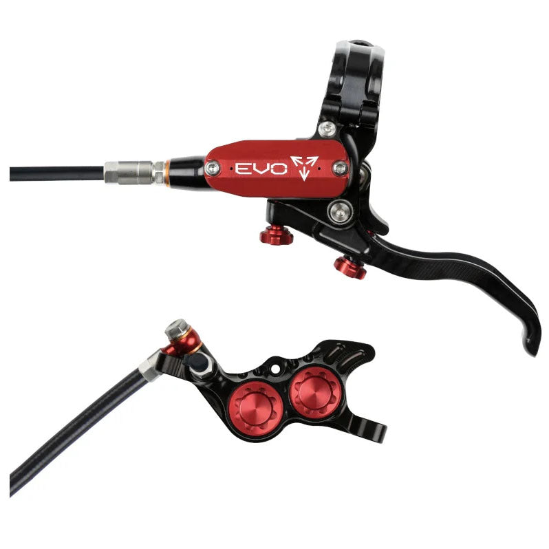 Hope Tech 4 Evo GR4 Disc Brake, Left/Front, 74mm, Blk/Red-0