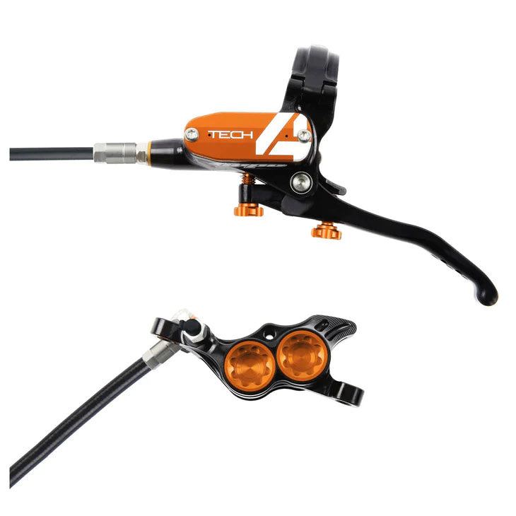Hope Tech 4 E4 Disc Brake, Left/Front, 74mm, Orange  -0