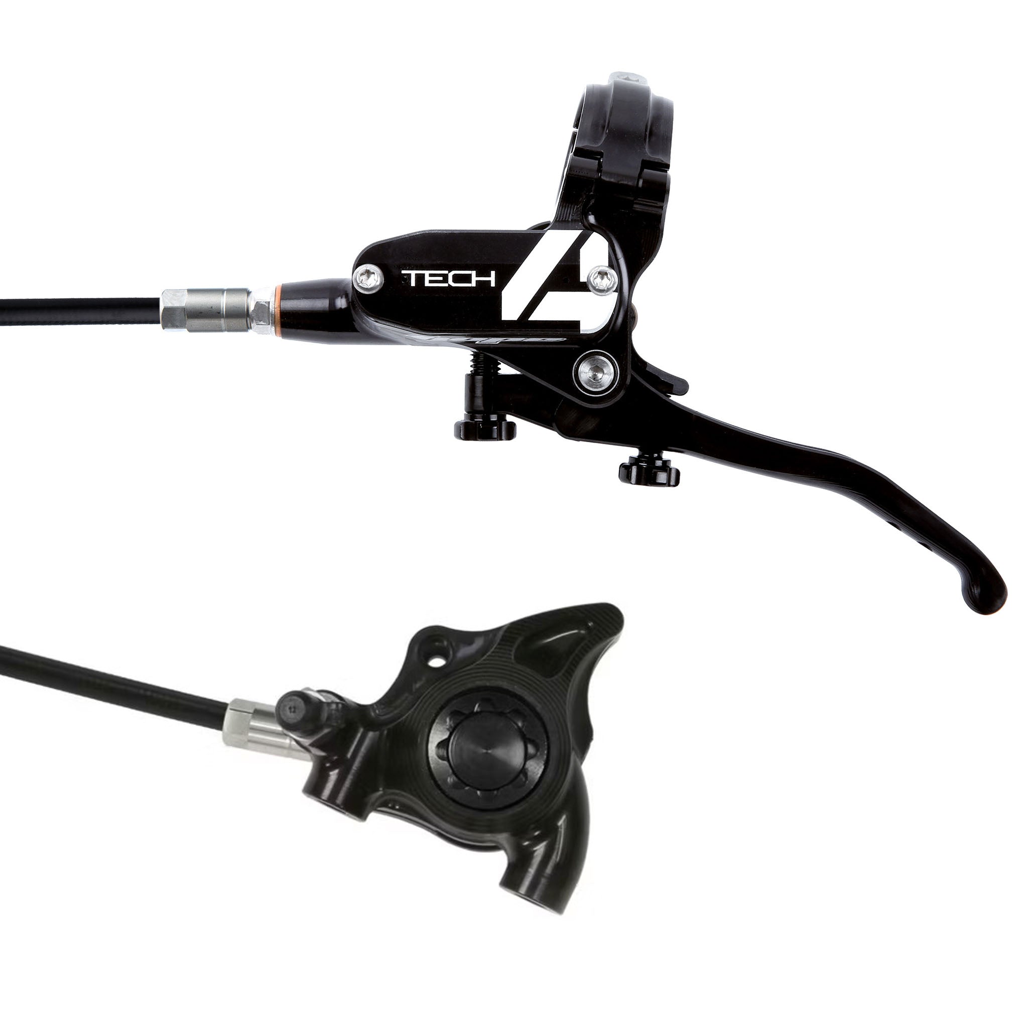 Hope Tech 4 X2 Disc Brake, Right/Rear, Flat Mount 34mm, Blk-0