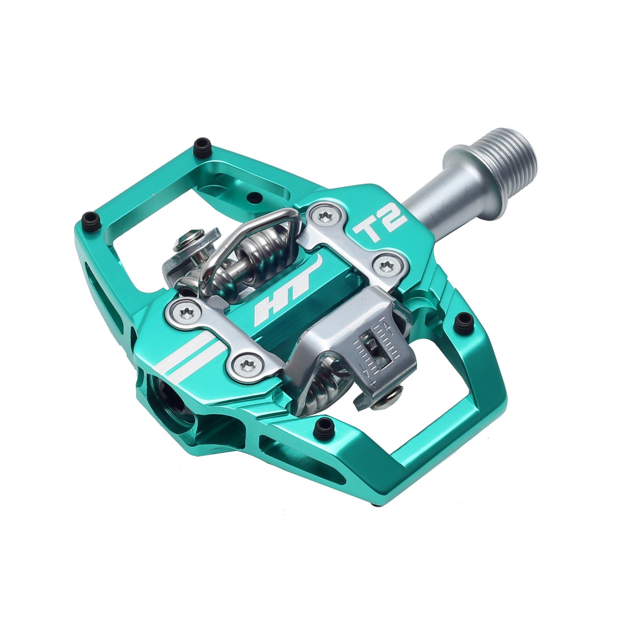 HT Pedals T2 Clipless Platform Pedals, CrMo - Turquoise-0