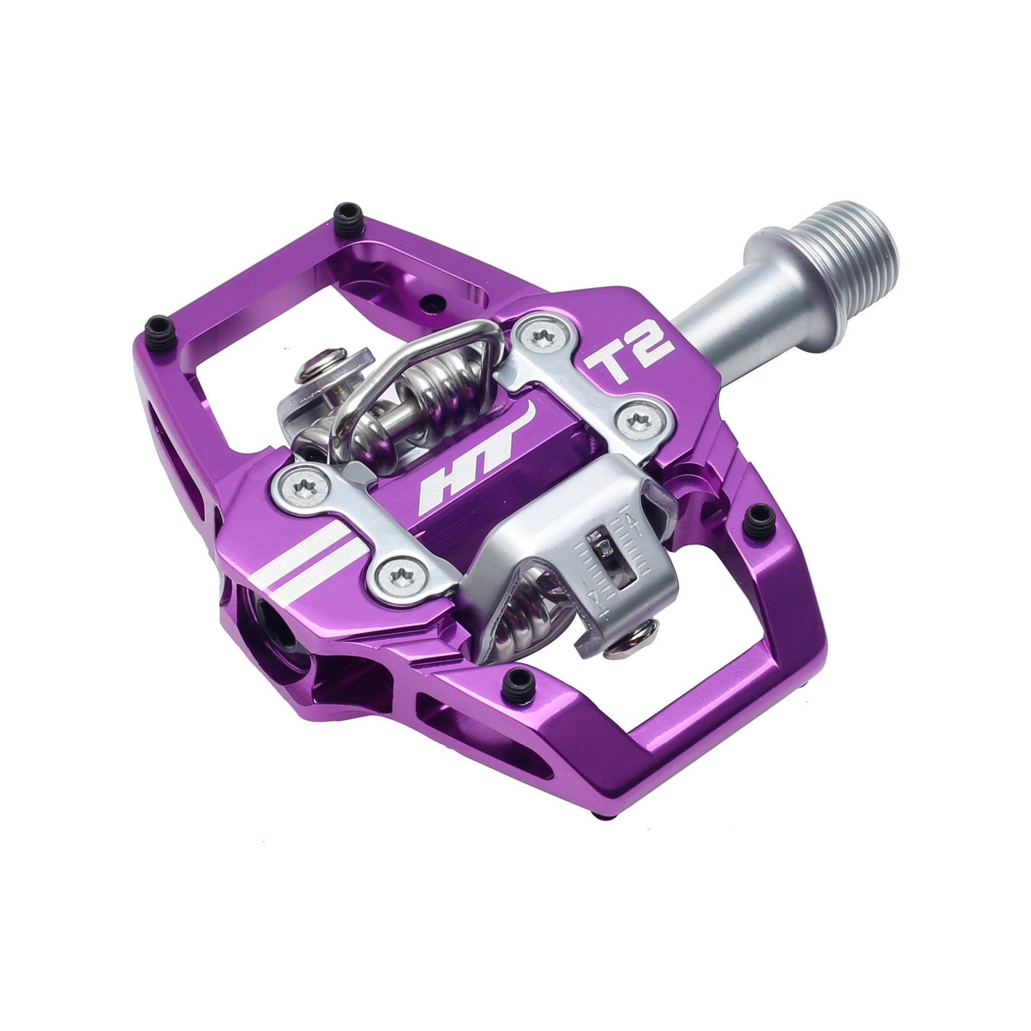 HT Pedals T2 Clipless Platform Pedals, CrMo - Purple-0