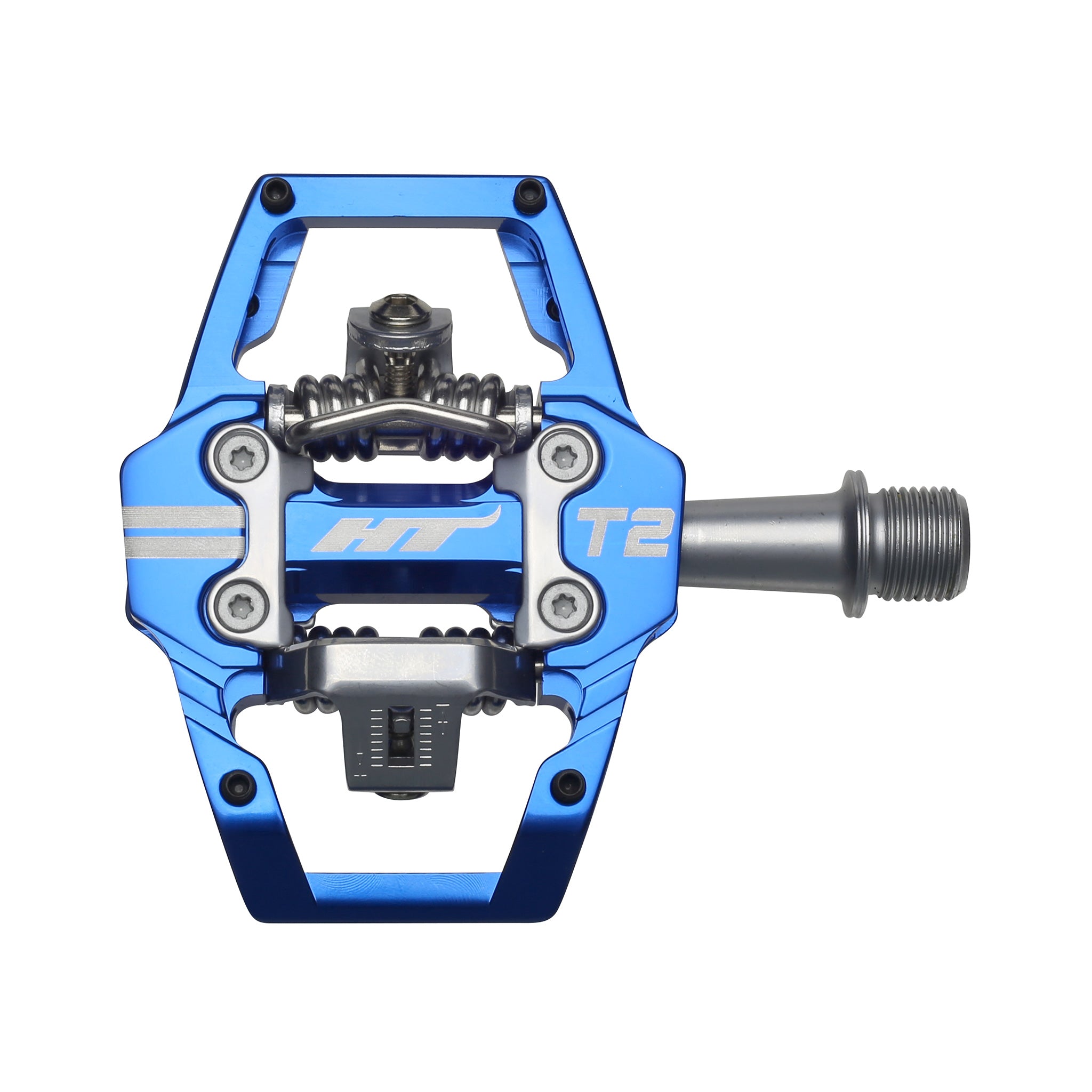 HT Pedals T2 Clipless Platform Pedals, CrMo - Royal Blue-0