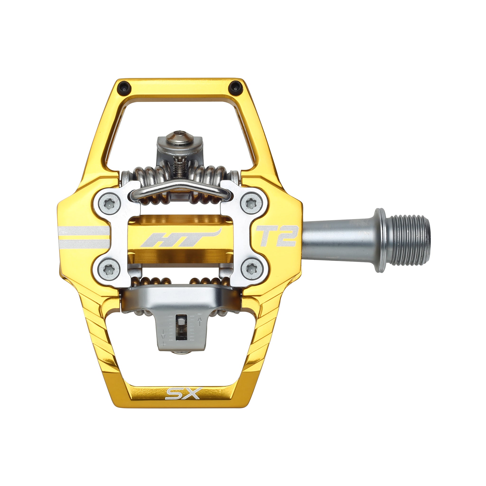 HT Pedals T2-SX Clipless Platform Pedals, CrMo - Gold-0