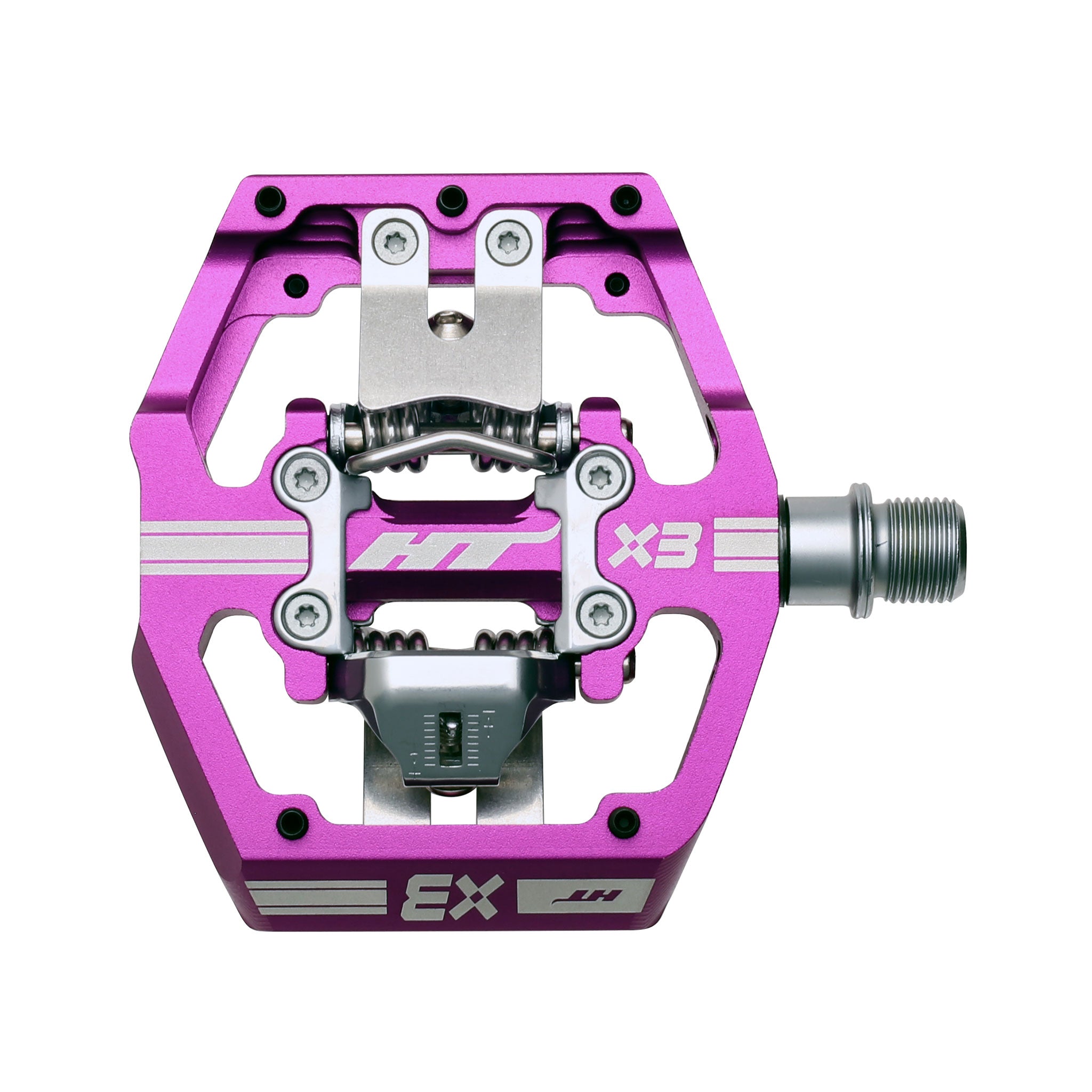 HT Pedals X3 Clipless Platform Pedals, CrMo - Purple-0