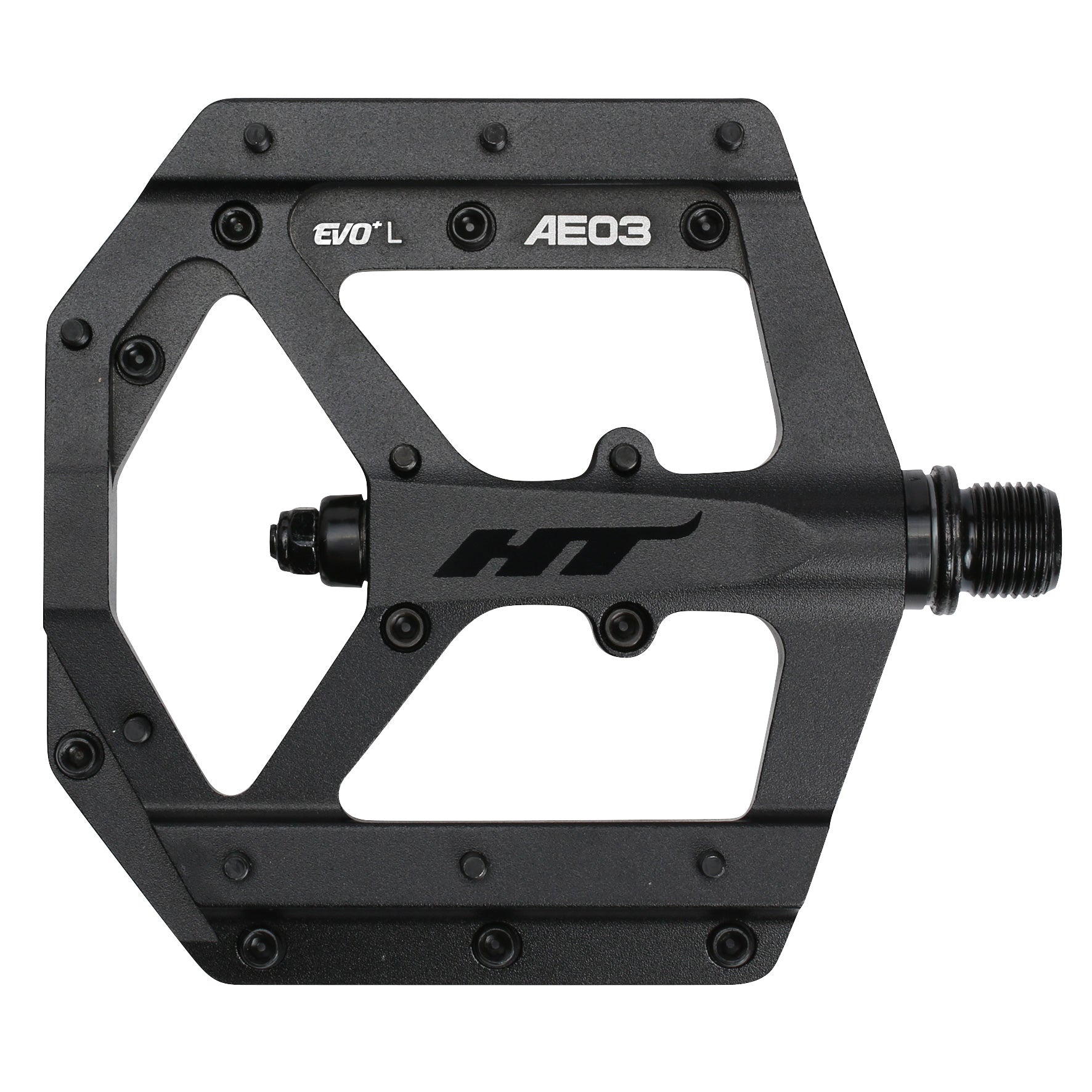 HT Pedals AE03 Evo+ Platform Pedals, CrMo - Stealth Black-0