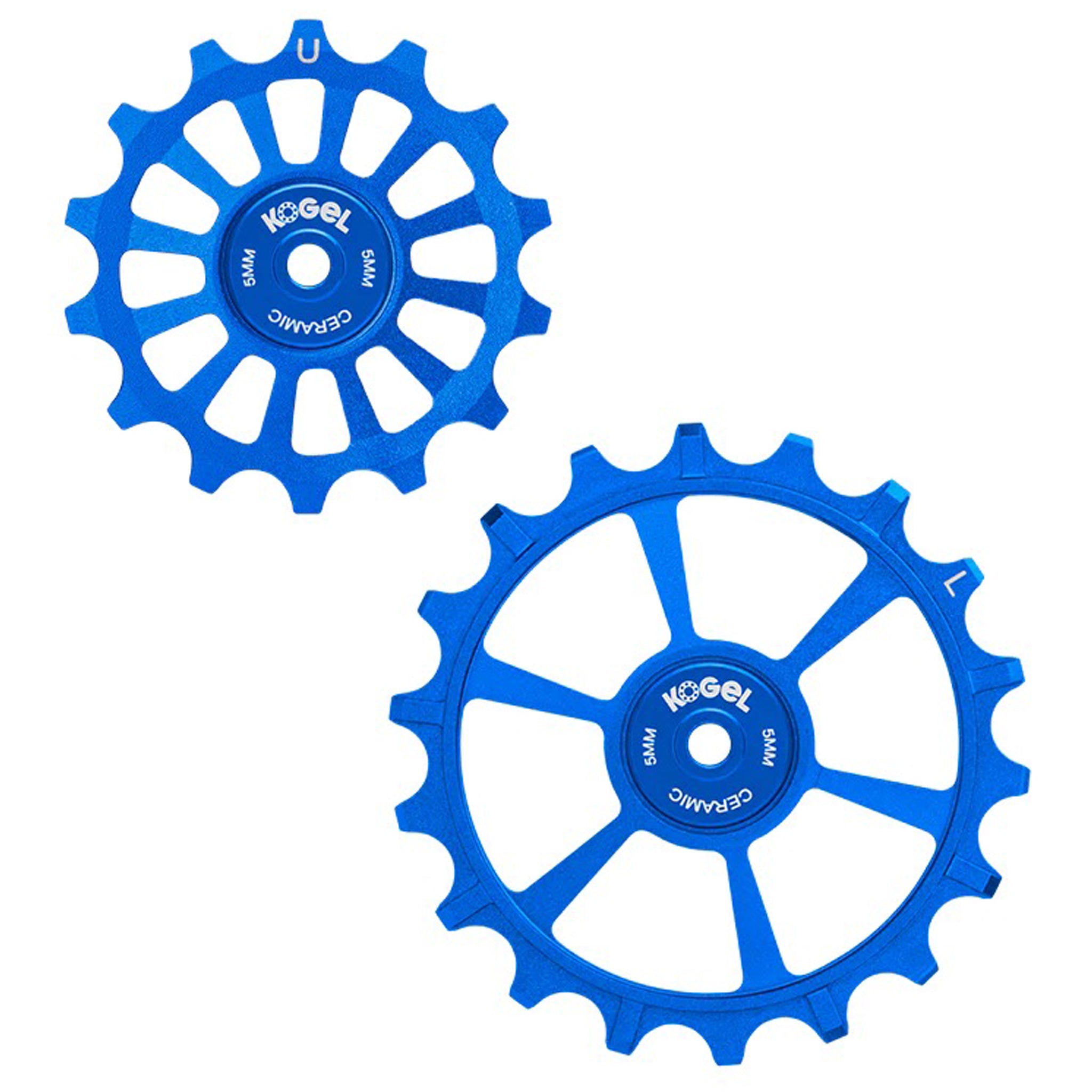 Kogel Bearings 14/18T Hybrid Ceramic Pulley Set Transmission, Blue-0