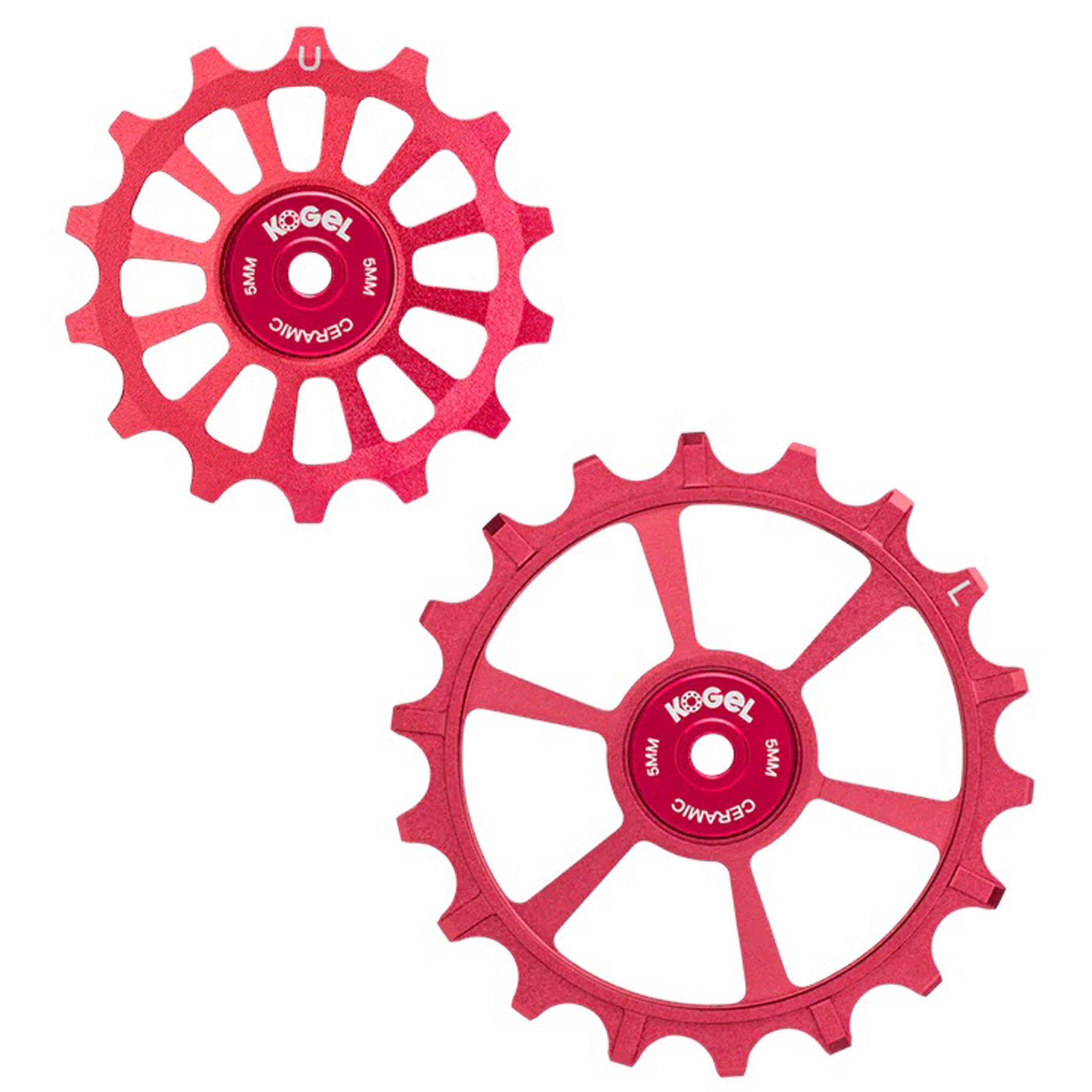 Kogel Bearings 14/18T Hybrid Ceramic Pulley Set Transmission, Red-0