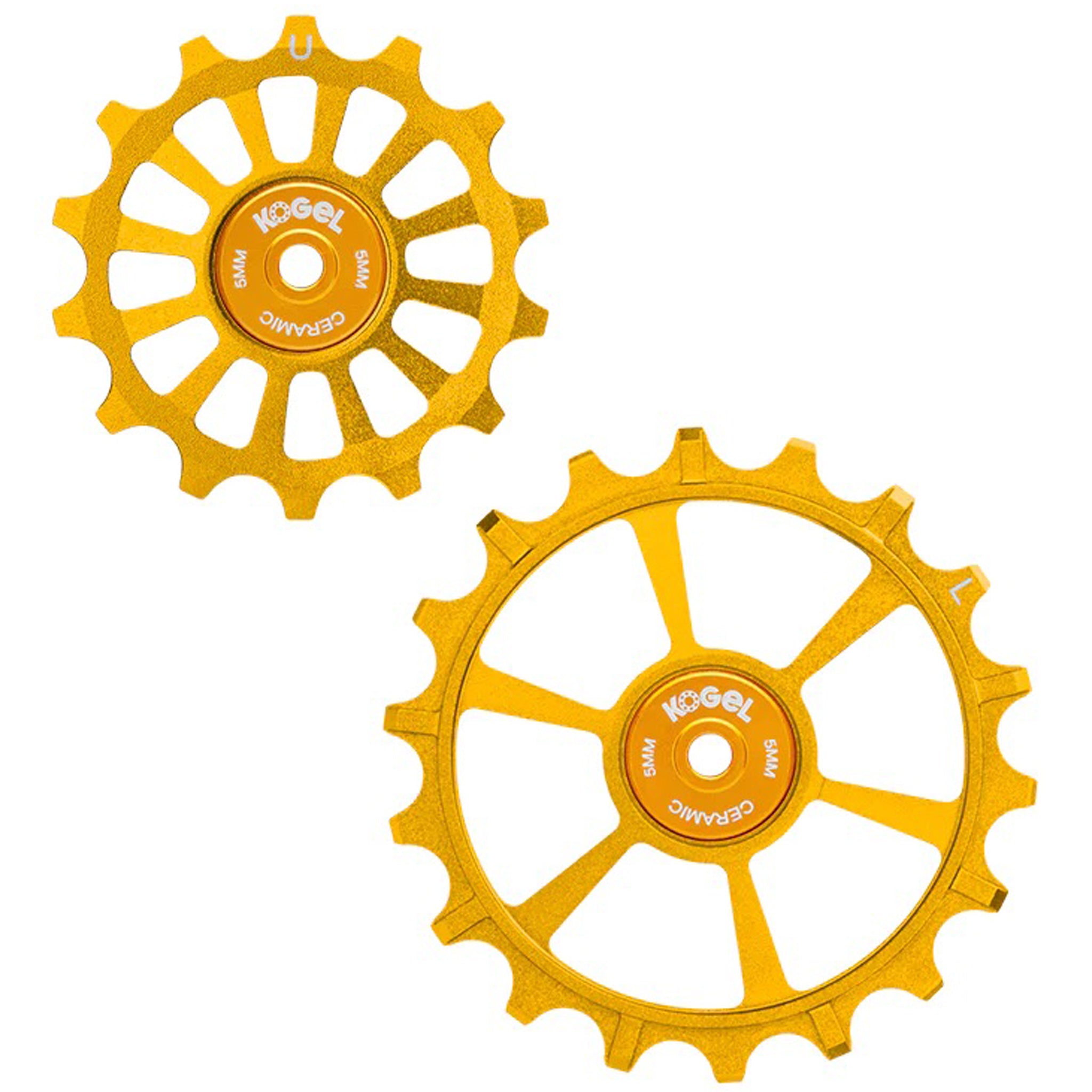 Kogel Bearings 14/18T Hybrid Ceramic Pulley Set Transmission, Gold-0